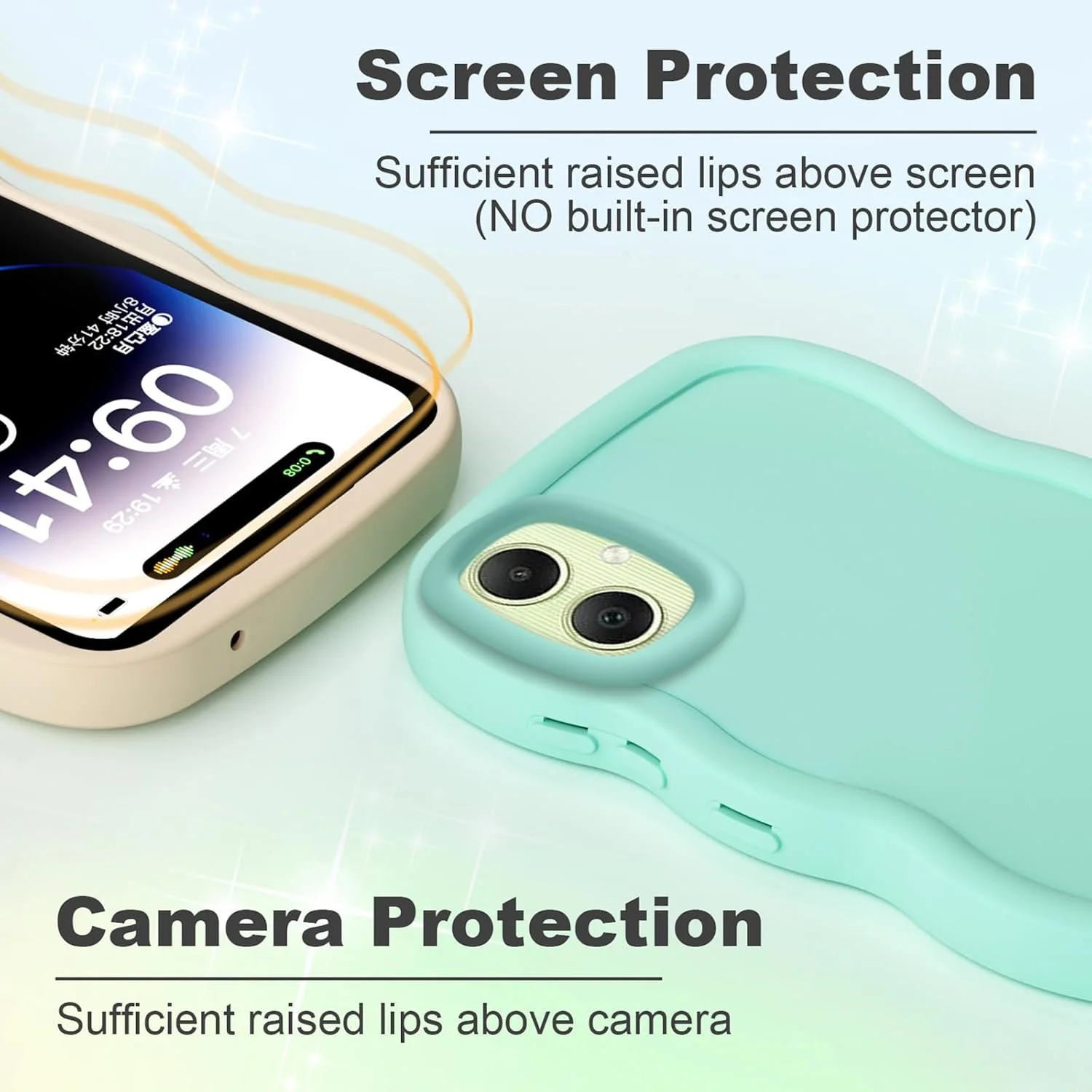 کاور سیلیکونی نرم گوشی سامسونگ گلکسی A06 با طراحی موجی و فریم زیبا، ضد ضربه، ضد اثر انگشت، رنگ سبز