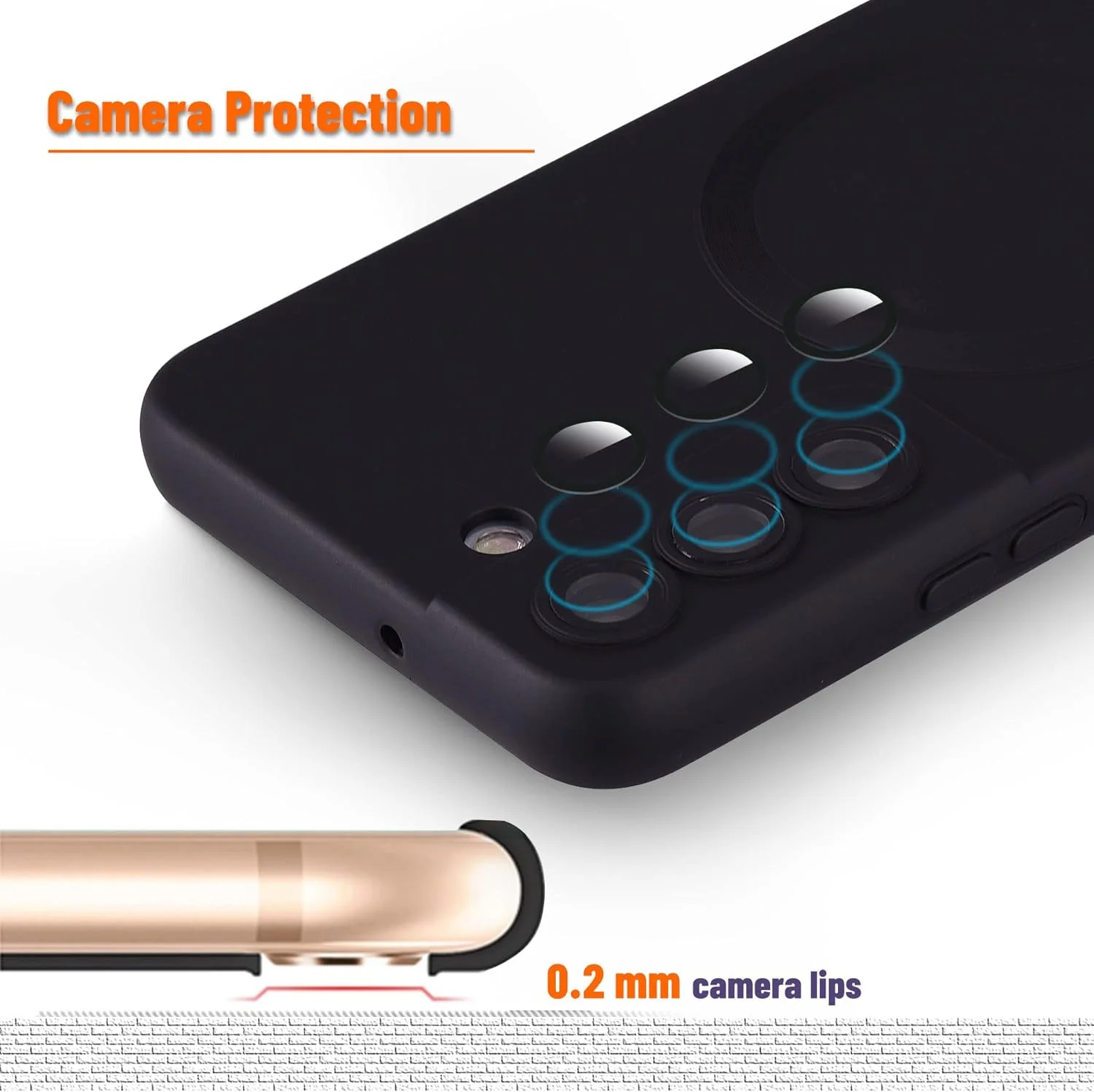 قاب محافظ مغناطیسی گوشی سامسونگ گلکسی S21 FE، قاب سیلیکونی نرم سامسونگ گلکسی S21 FE با محافظت از دوربین، قاب ضد خش سامسونگ گلکسی S21 FE سازگار با MagSafe