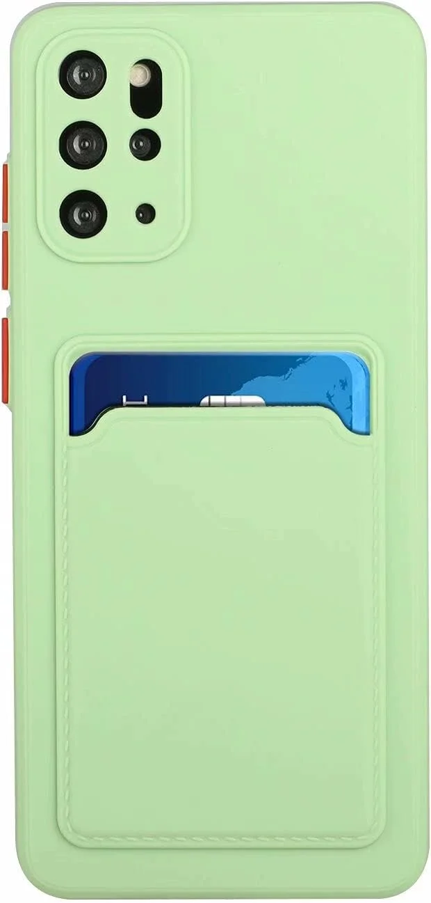 کاور گوشی TPU نرم برای سامسونگ گلکسی S20 FE، کاور محافظ باریک سیلیکونی با جای کارت اعتباری - سبز