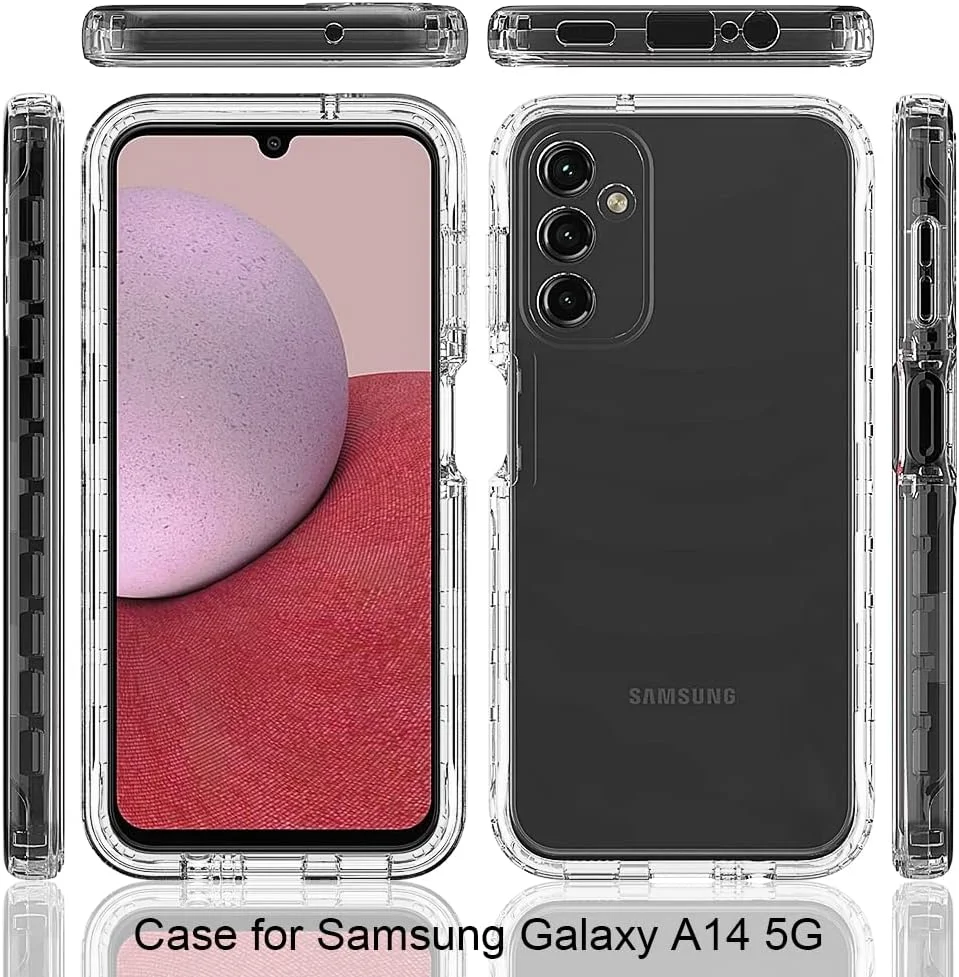 کاور محافظ گوشی شیاومی XINNI مناسب برای گوشی سامسونگ گلکسی A14 5G، محافظت 360 درجه ضد ضربه با محافظ صفحه نمایش داخلی، پوشش بیرونی مقاوم