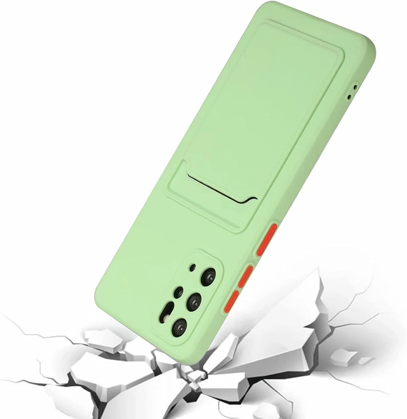 کاور گوشی TPU نرم برای سامسونگ گلکسی S20 FE، کاور محافظ باریک سیلیکونی با جای کارت اعتباری - سبز