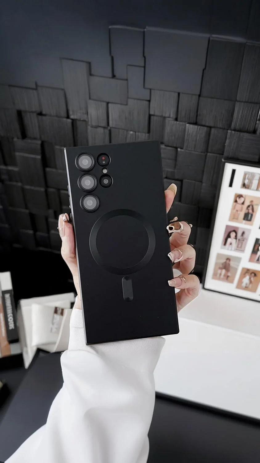 قاب سیلیکونی مغناطیسی مشکی Sweet seven برای گوشی سامسونگ گلکسی S23 Ultra - محافظت کامل از دوربین، ضد ضربه