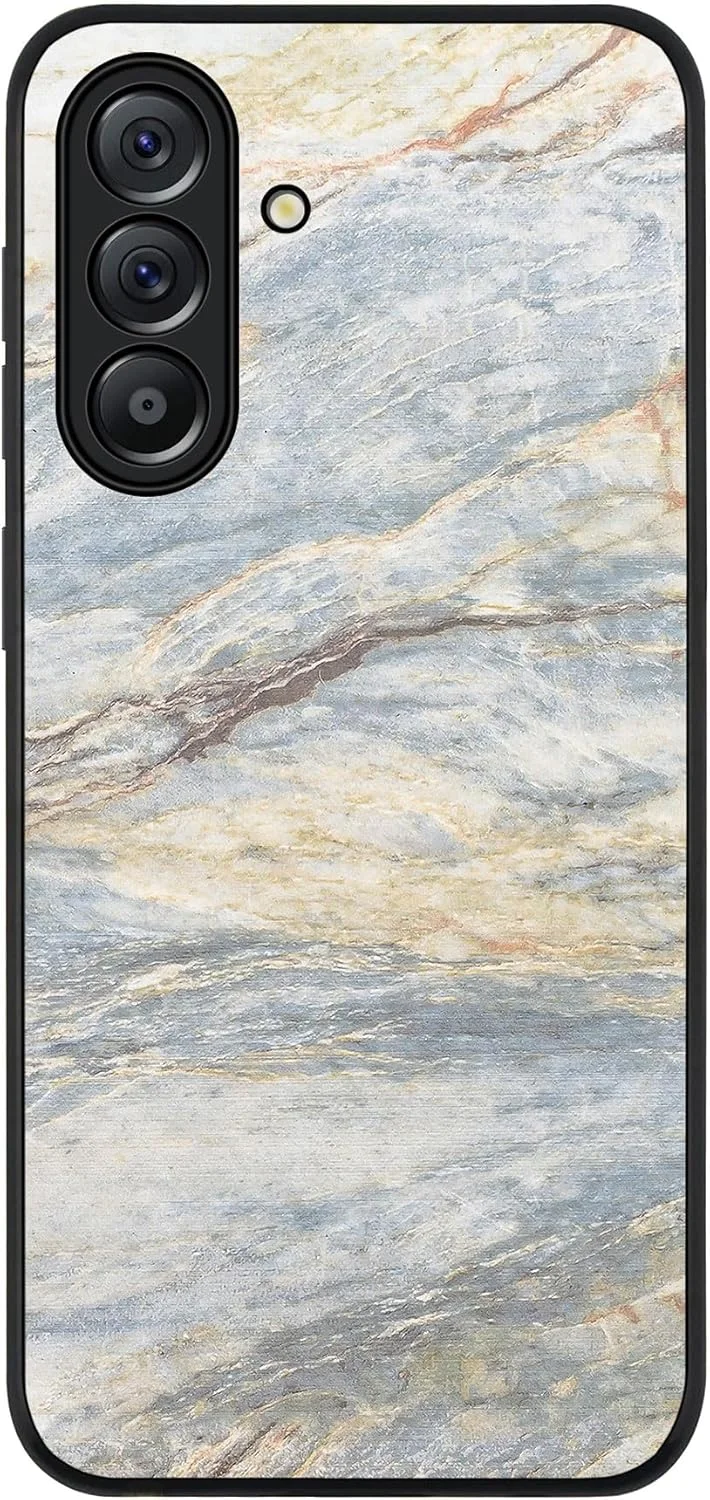 کاور محافظ گوشی سامسونگ گلکسی A56 5G، طراحی مقاوم، باریک، محافظت از دوربین، ضد ضربه - طرح مرمر خاکستری کلاسیک