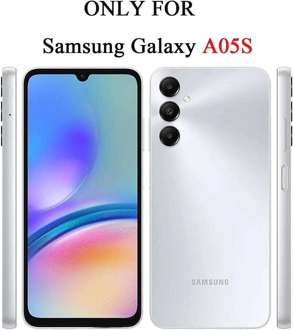کاور شفاف [3 در 1] برای گوشی سامسونگ گلکسی A05S، به همراه 2 عدد محافظ صفحه نمایش شیشه ای حرارت دیده، کاور محافظ گوشی با ضربه گیر ضد ضربه برای سامسونگ A05S (شفاف، A05S)