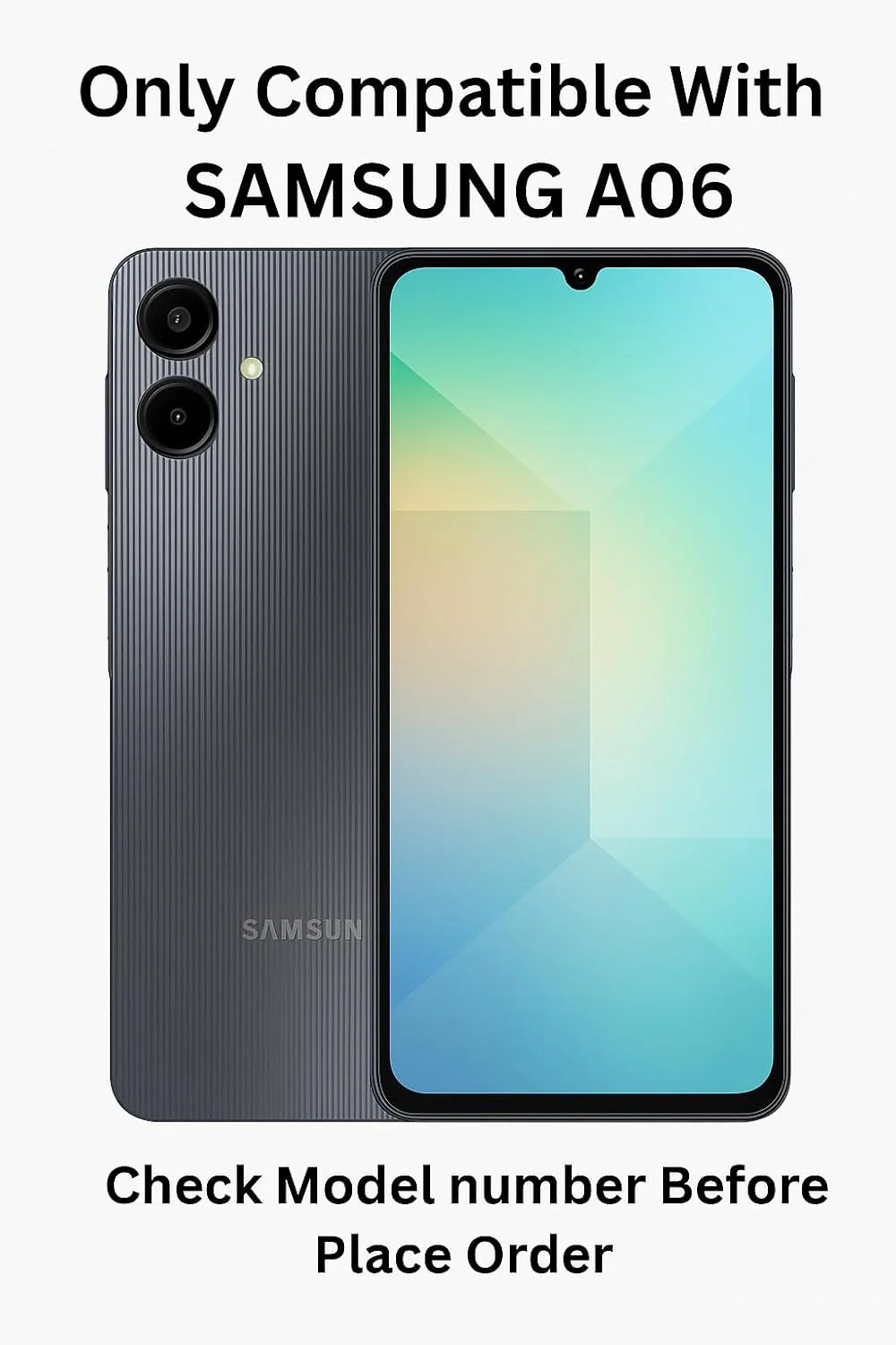 کاور سیلیکونی نرم سارونت سازگار با سامسونگ گلکسی A06 - ضد ضربه، باریک، محافظت بیشتر از دوربین (مشکی، A06)