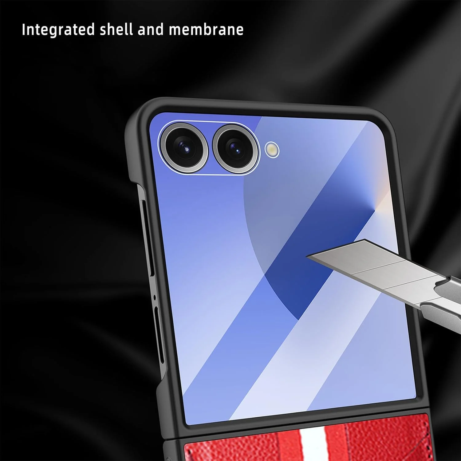 کاور چرمی با بافت لیچی برای گوشی سامسونگ گلکسی زد فلیپ 7، کیف پول با جای کارت، کاور محافظ لوکس مناسب آقایان و بانوان (خاکستری)