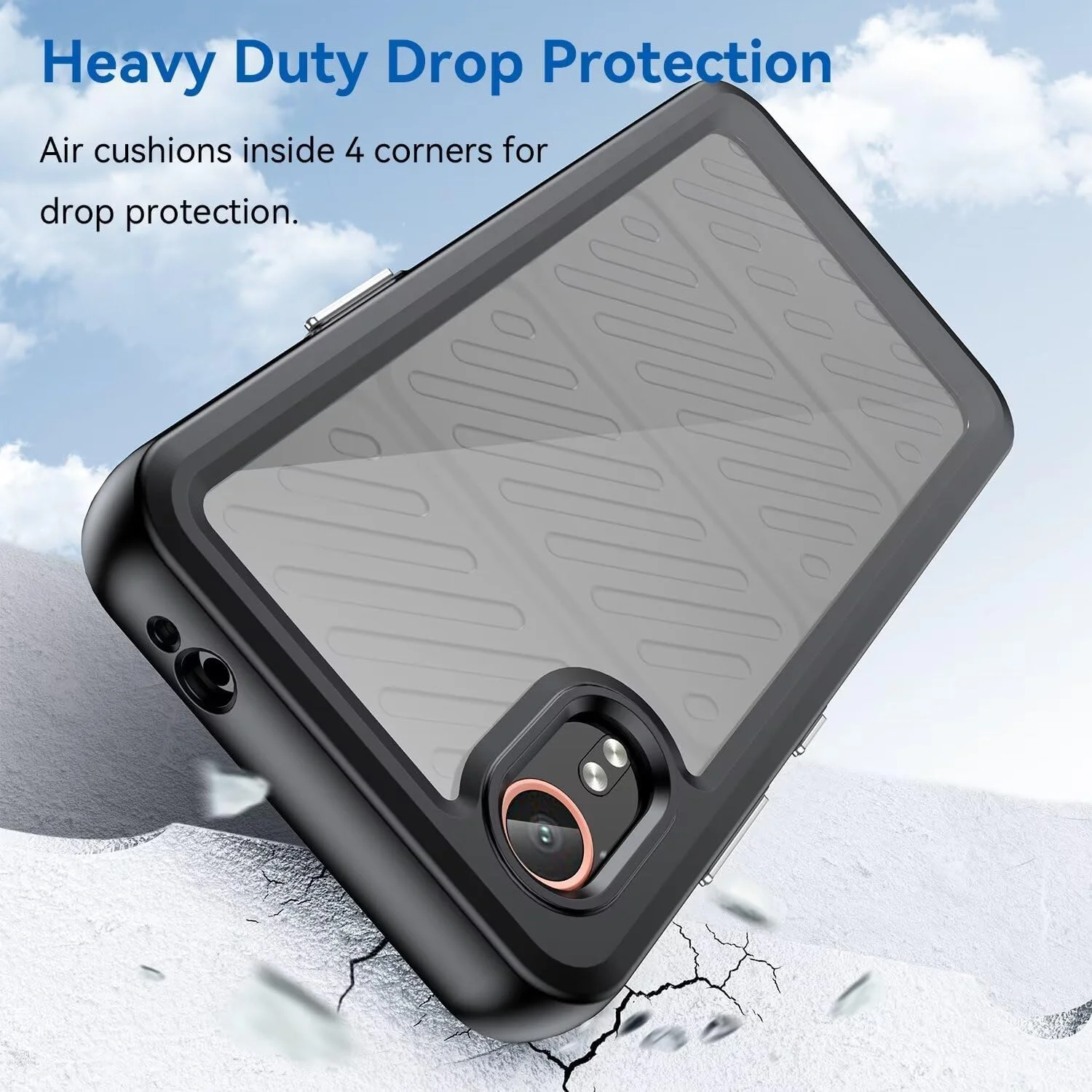 قاب گوشی برای سامسونگ گلکسی XCover 7، PC سخت، ضد خش، سبک وزن، شفاف، پوشش قاب برای سامسونگ گلکسی XCover 7. (مشکی)