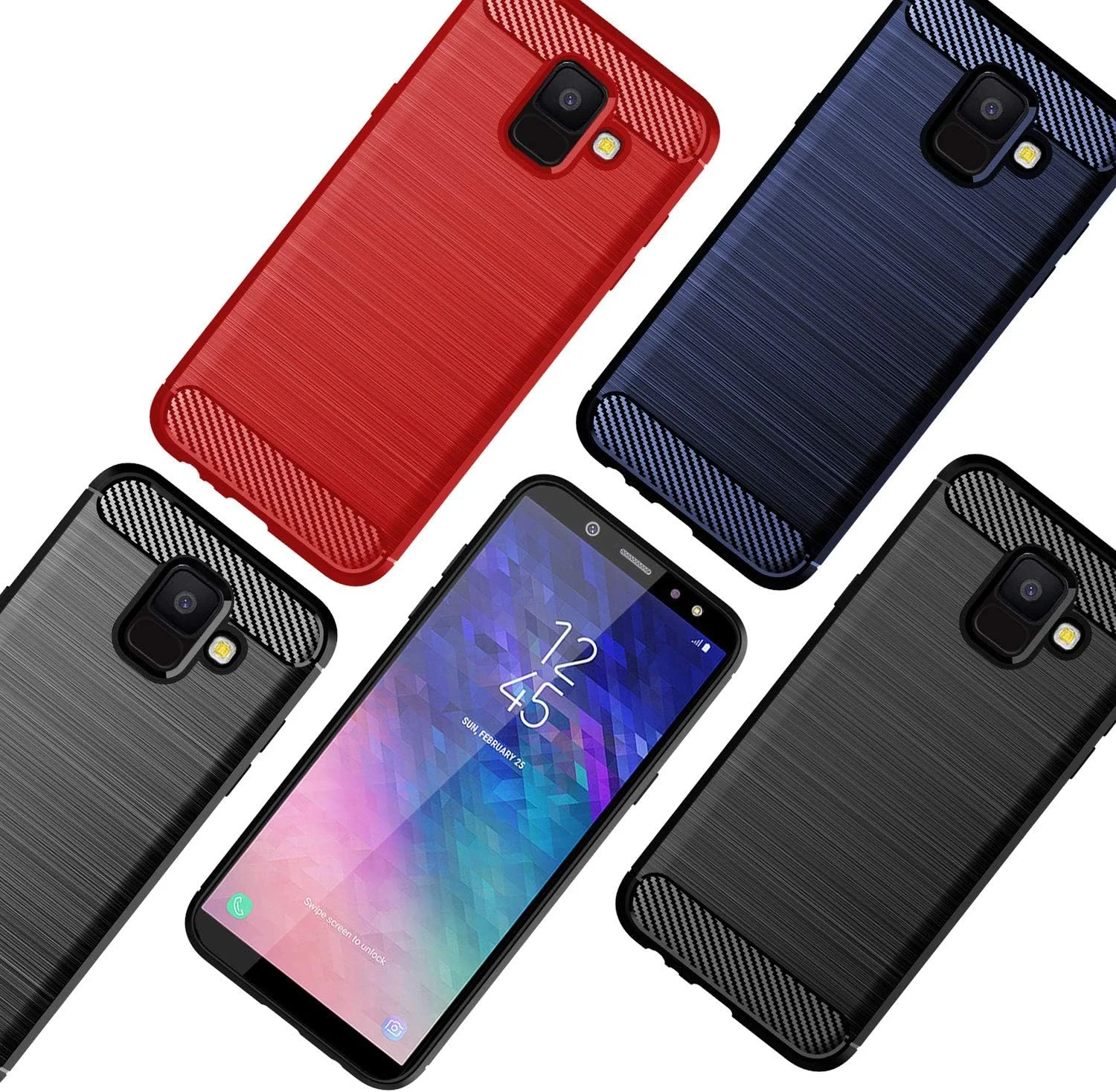 قاب گوشی سامسونگ گلکسی A6 2018، محافظ کامل با حس نرم، ضد خش و ضد اثر انگشت، پوشش مقاوم در برابر خراش مناسب برای گوشی موبایل سامسونگ گلکسی A6 2018