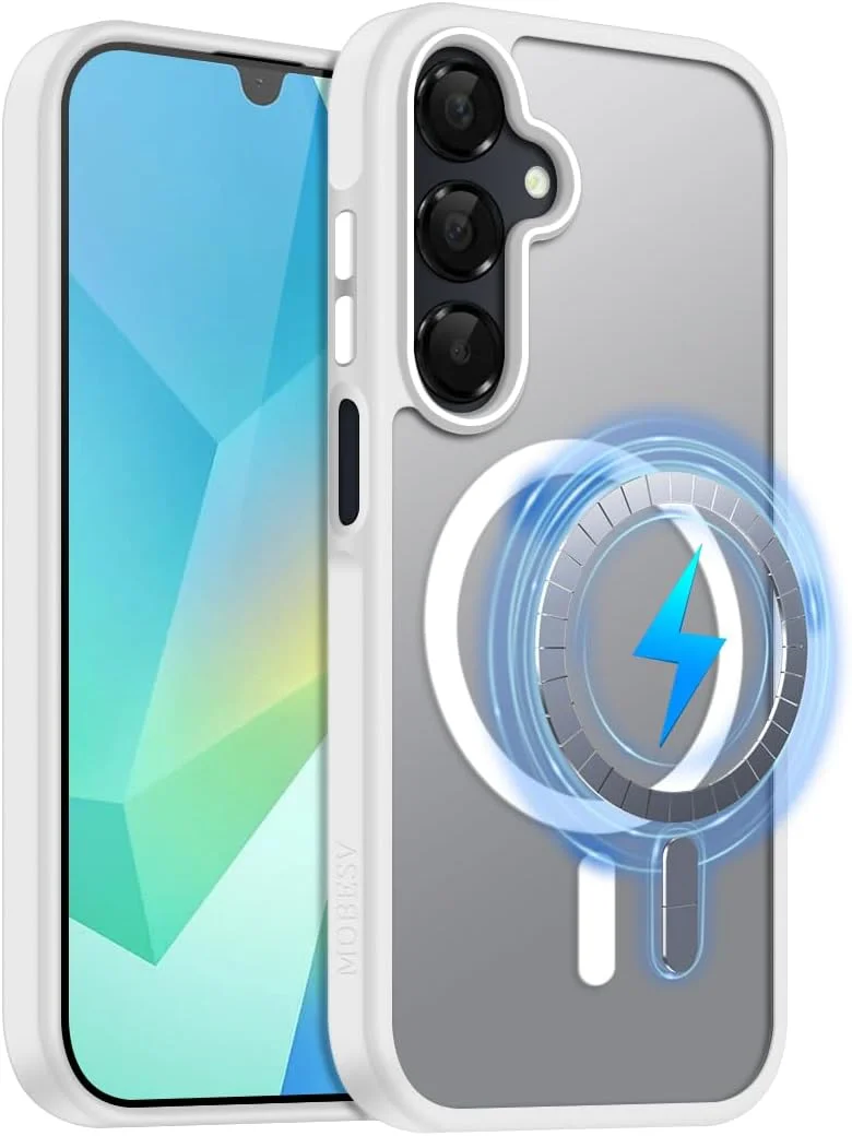 قاب مغناطیسی موبس‌وی برای گوشی سامسونگ گلکسی A16 5G با صفحه نمایش 6.7 اینچ، کاور پشتی نیمه شفاف مات، ضد ضربه و باریک