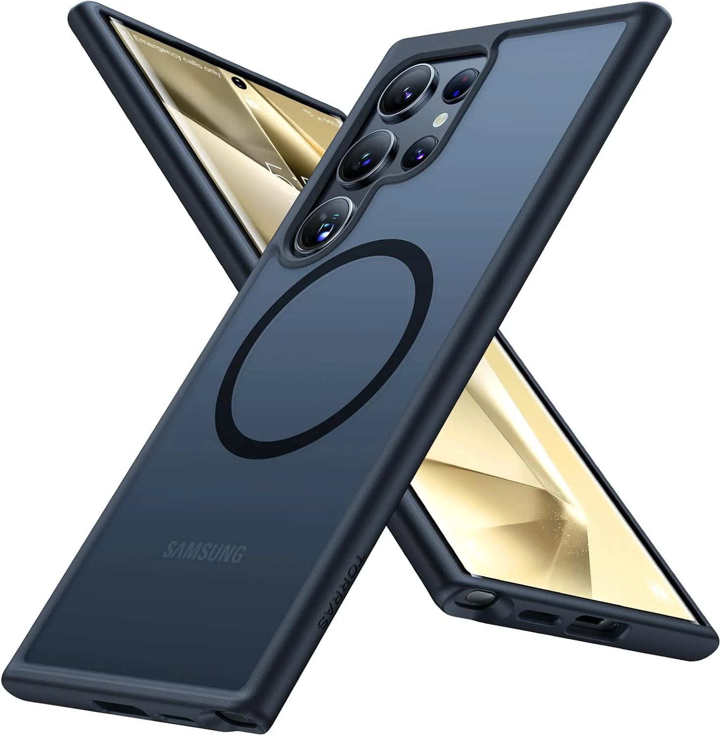 کاور محافظ آهنربایی ضد ضربه TORRAS برای گوشی سامسونگ گلکسی S24 Ultra، قدرت 18N، تست شده در سقوط از ارتفاع 3.6 متری، کاور محافظ باریک برای S24 Ultra، مشکی