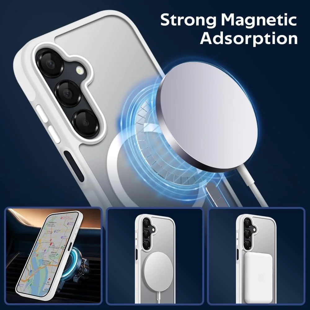 قاب مغناطیسی موبس‌وی برای گوشی سامسونگ گلکسی A16 5G با صفحه نمایش 6.7 اینچ، کاور پشتی نیمه شفاف مات، ضد ضربه و باریک