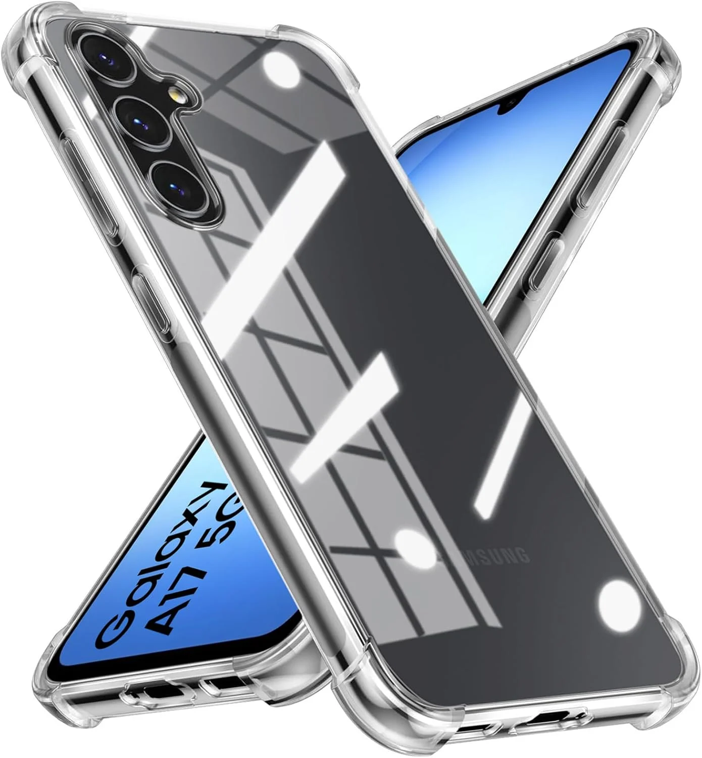 محافظ کیسه هوا برای گوشی سامسونگ گلکسی A17، کاور TPU ضد ضربه، نرم، باریک، محافظت ضد خش، شفاف