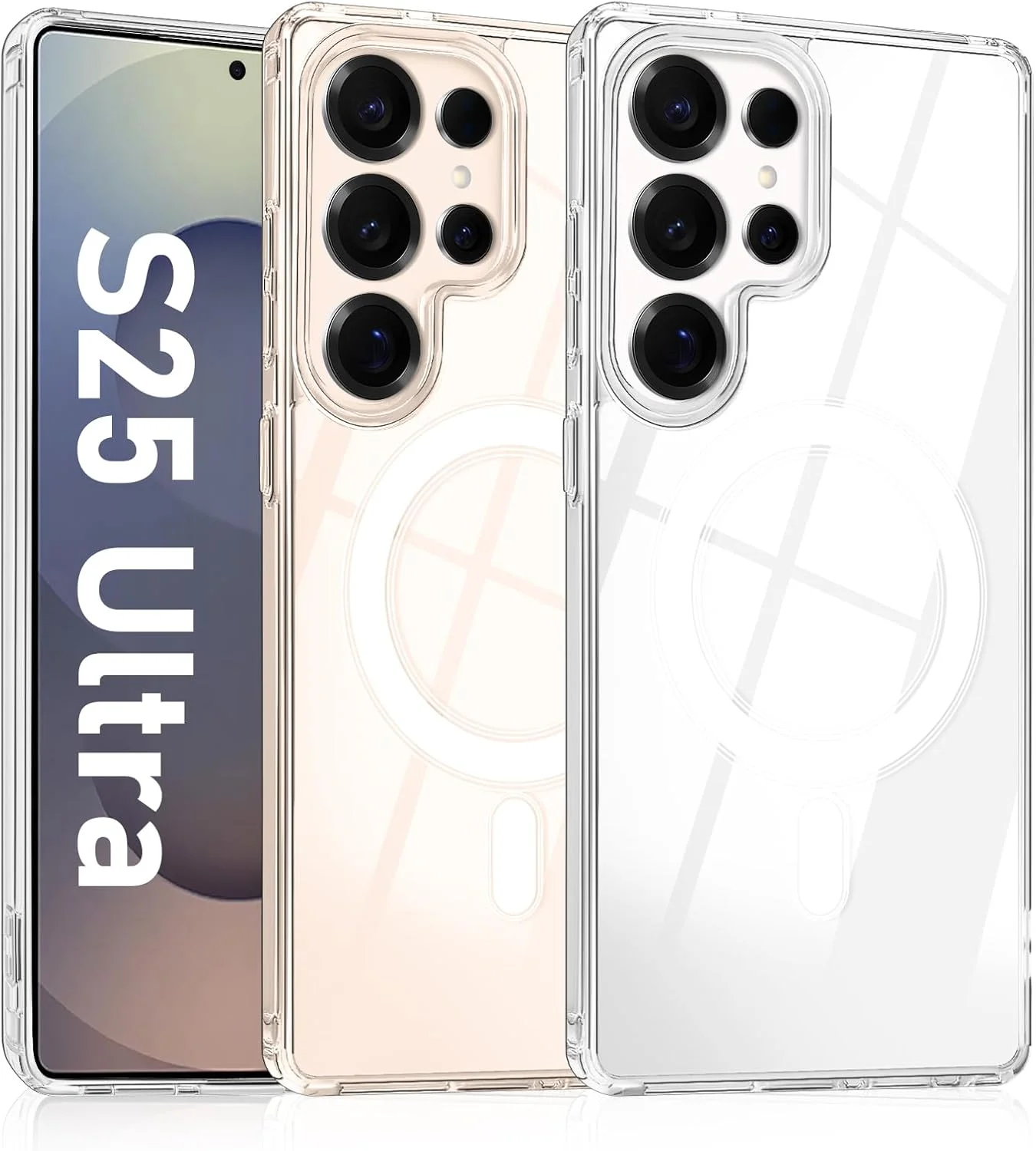 کاور مگنتی شفاف برای گوشی سامسونگ گلکسی S25 Ultra، [شارژ بی‌سیم] [ضد زردی] [محافظت نظامی] کاور باریک و ضد ضربه گوشی برای سامسونگ گلکسی S25 Ultra