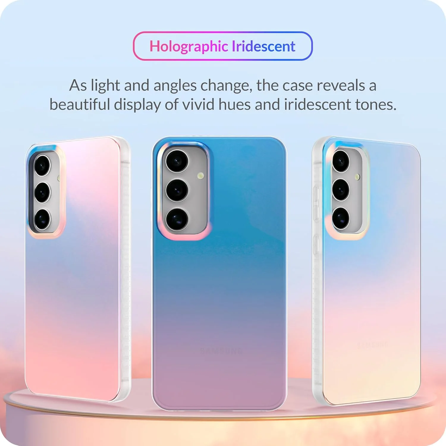 قاب گوشی رنگین کمانی LONLI Hue مناسب برای گوشی سامسونگ گلکسی S24 - ضد ضربه با جلوه تغییر رنگ | زیبا و منحصر به فرد برای خانم ها و دختران (2024)