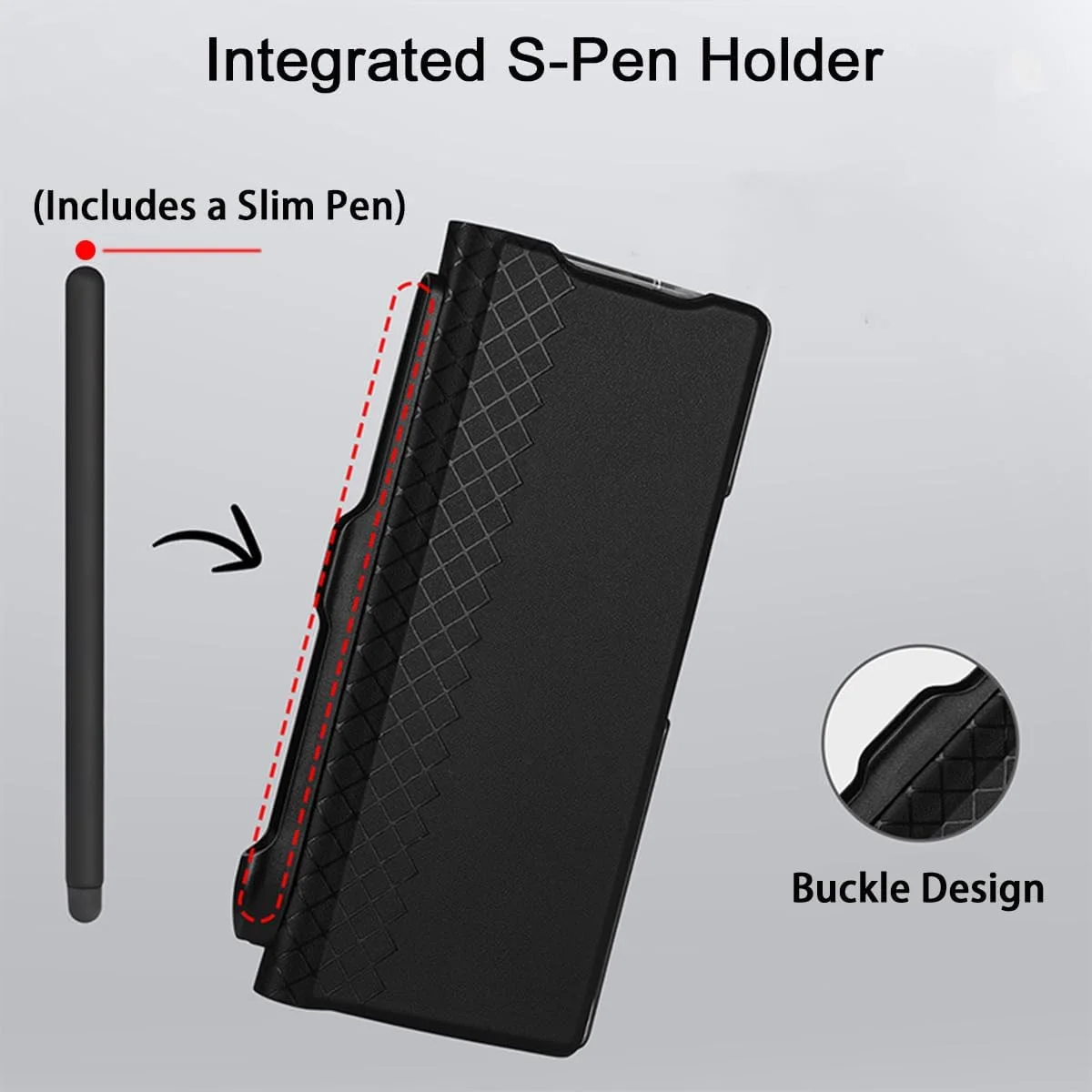 کاور چرمی PU لوکس با جای قلم S، سازگار با گوشی سامسونگ گلکسی زد فولد 6 5G، محافظت از لولا، ضد ضربه، قاب محافظ گوشی برای زد فولد 6 (آبی، با جای قلم S)