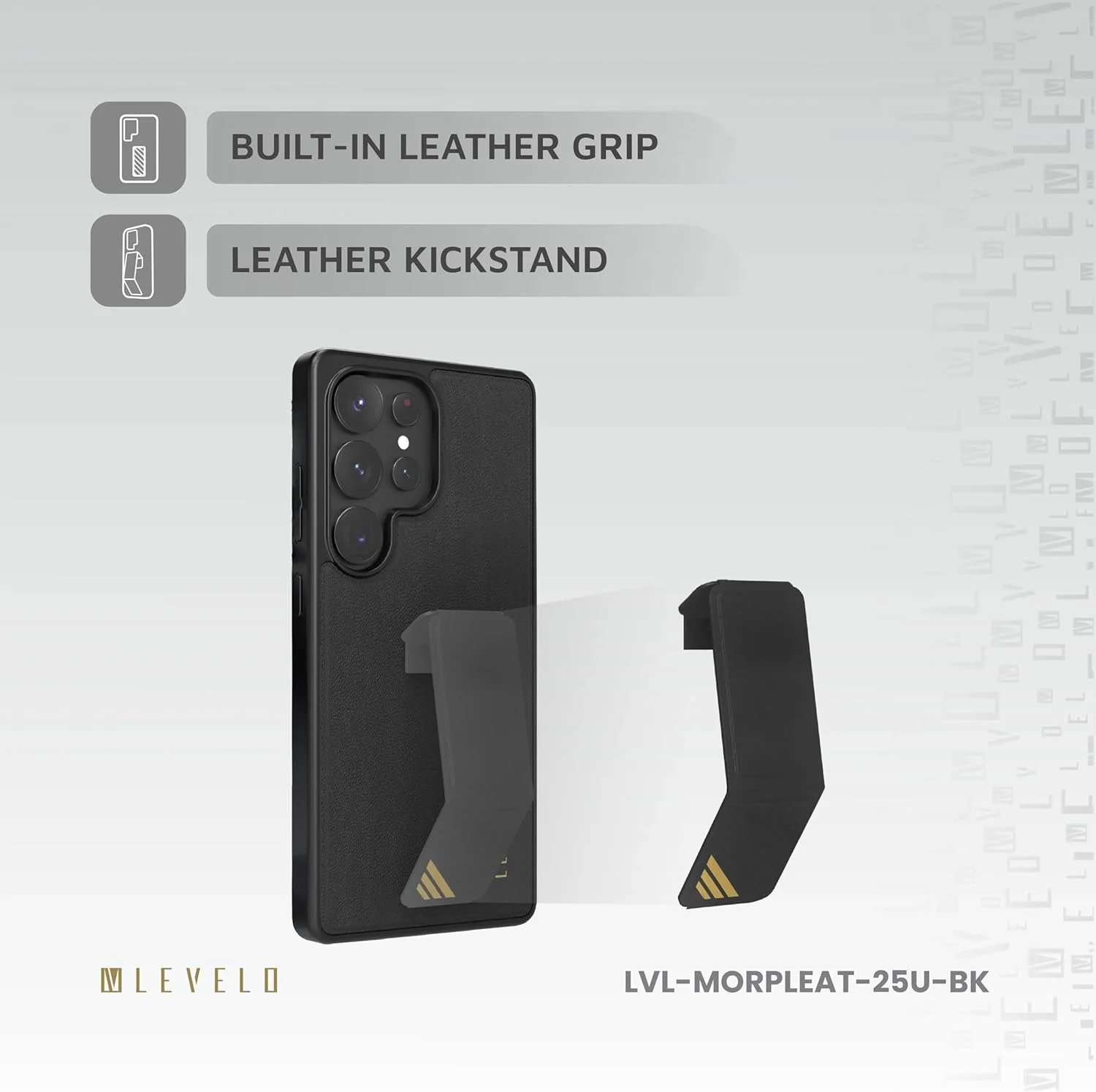 کاور چرمی Levelo Morphix برای Samsung S25 Ultra - مشکی