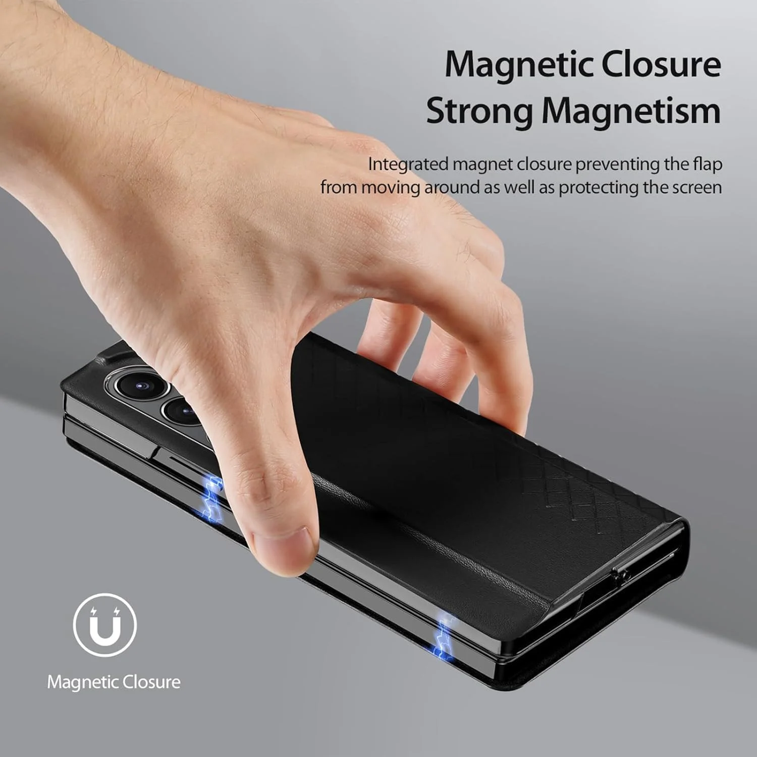 کاور چرمی PU لوکس با جای قلم S، سازگار با گوشی سامسونگ گلکسی زد فولد 6 5G، محافظت از لولا، ضد ضربه، قاب محافظ گوشی برای زد فولد 6 (آبی، با جای قلم S)