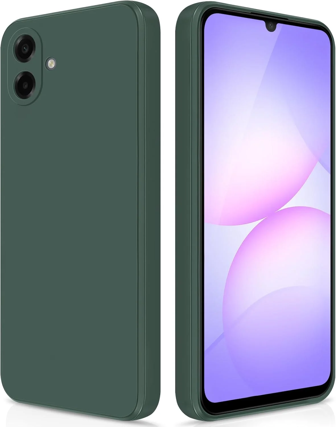 قاب سیلیکونی GiiYoon برای گوشی سامسونگ گلکسی A07 4G، قاب محافظ فوق العاده نازک با لایه داخلی فیبری و محافظت از دوربین، سبز