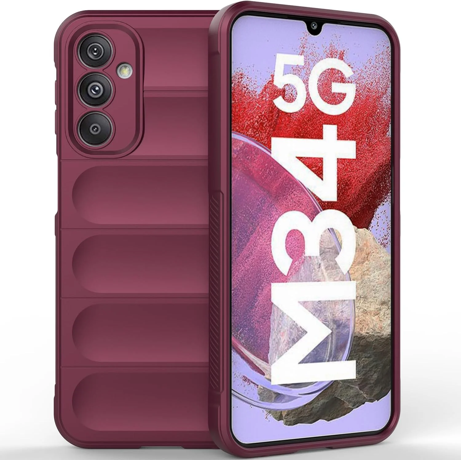 کاور محافظ گوشی سامسونگ گلکسی M34 5G، ساخته شده از سیلیکون TPU انعطاف پذیر، ضد لغزش و جاذب ضربه، رنگ آلویی