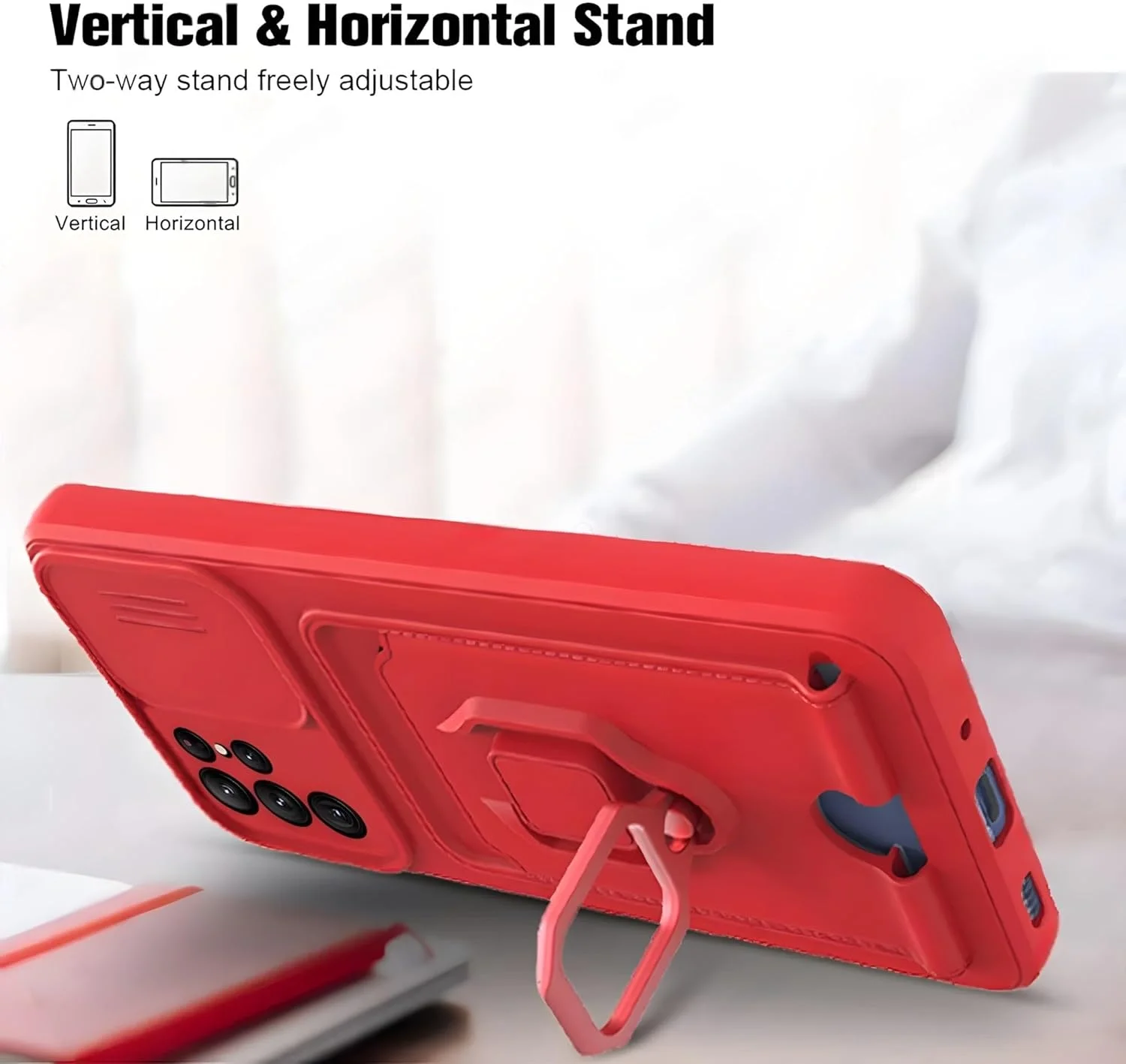 قاب محافظ سیلیکونی لوکس گوشی سامسونگ گلکسی S22 Ultra با پوشش کشویی دوربین و استند (بنفش)