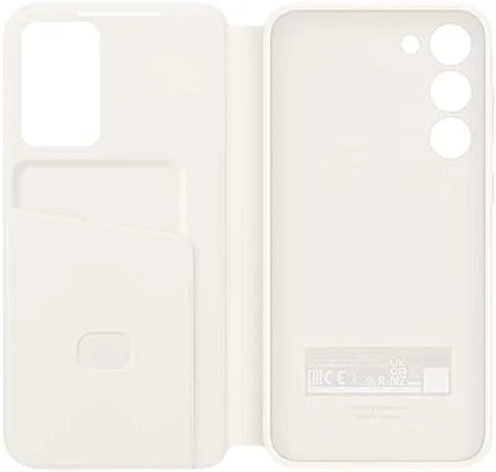 کیف پول هوشمند با نمای هوشمند مناسب برای سامسونگ گلکسی اس 23 پلاس - رنگ کرم