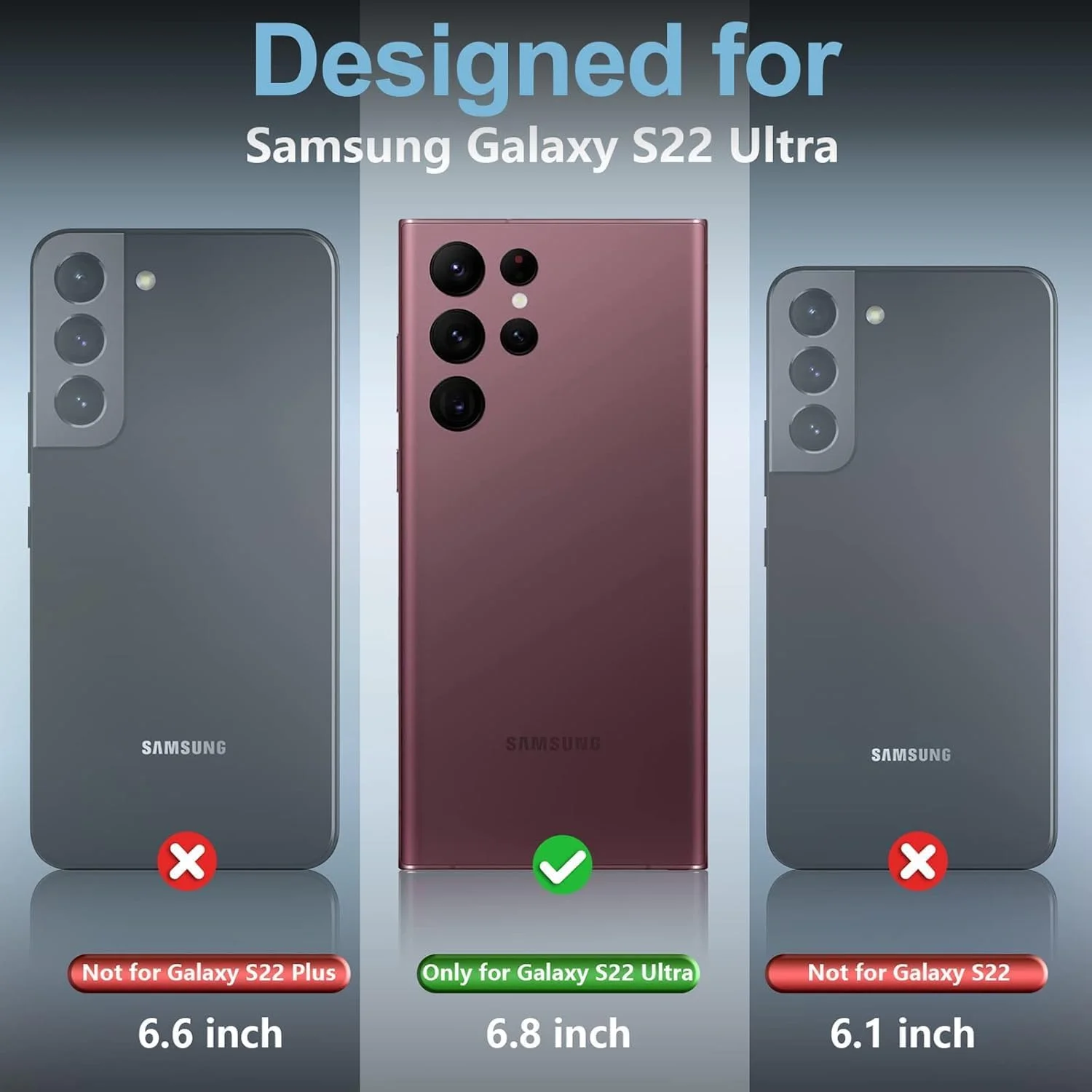 کیف پول چرمی محافظ گوشی سامسونگ گلکسی S22 Ultra، دارای جای کارت مسدود کننده RFID و پایه تاشو (بنفش، S22 Ultra)