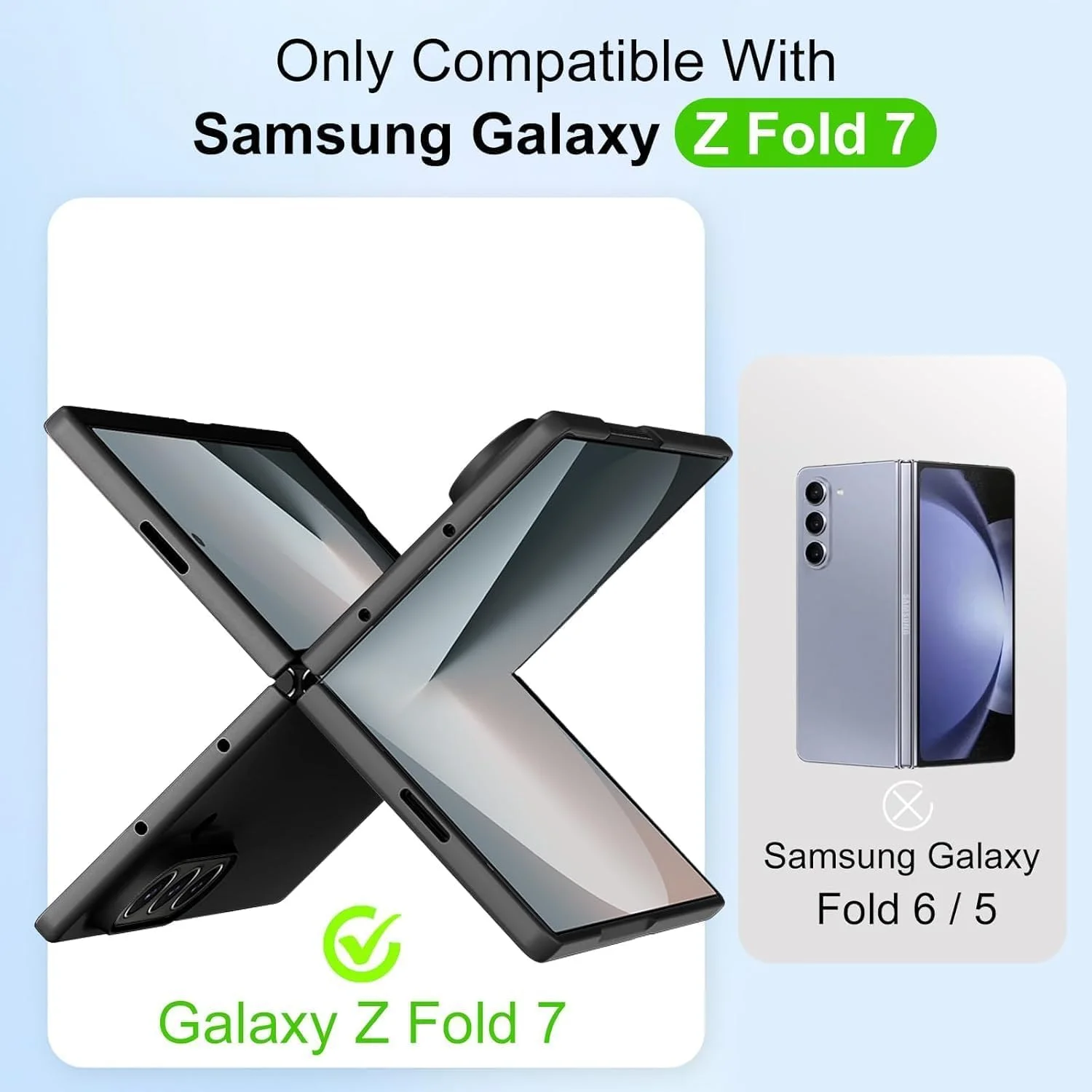 قاب محافظ باریک و نازک مناسب برای گوشی سامسونگ گلکسی زد فولد 7، محافظت از لولا، پوشش کامل بدنه، ضد ضربه، سخت و مقاوم مناسب برای سامسونگ زد فولد 7