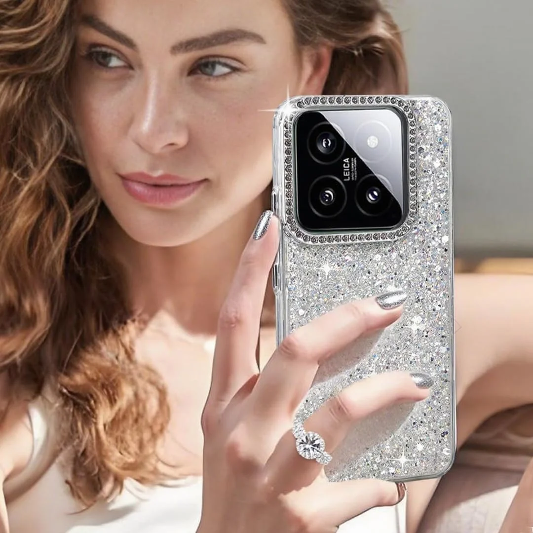 قاب گوشی برای سامسونگ گلکسی S25 Edge 5G، کاور محافظ با فریم لنز دوربین الماسی درخشان، کاور TPU نرم و شفاف ضد ضربه و براق