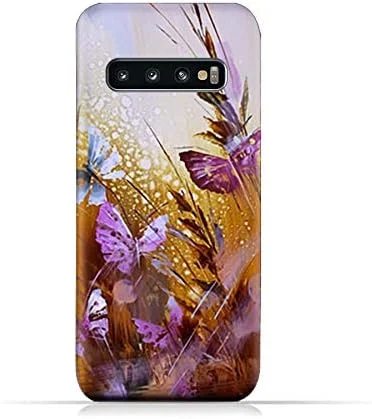 قاب محافظ سیلیکونی نرم گوشی سامسونگ گلکسی اس 10 طرح پروانه و نقاشی رنگ روغن