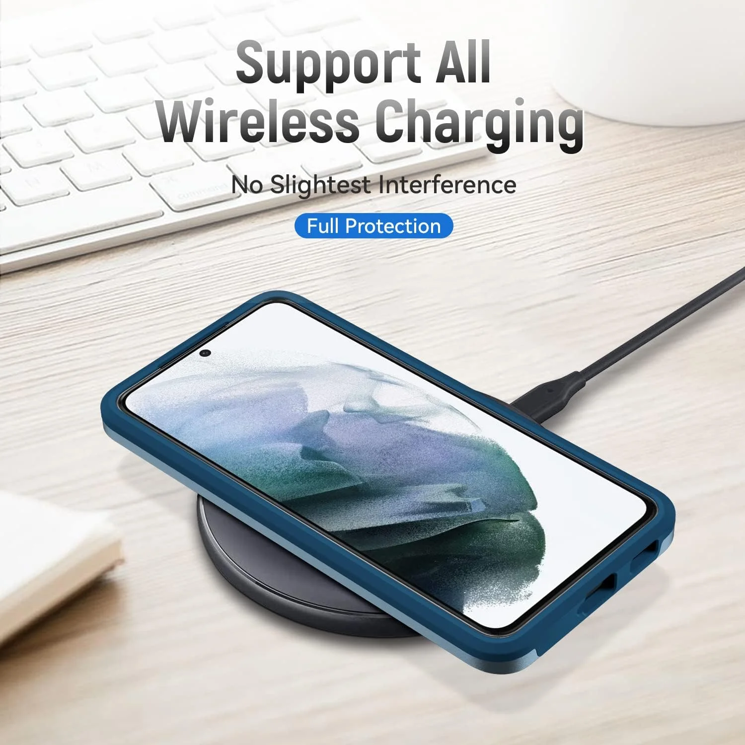 کاور گوشی آسویش برای سامسونگ گلکسی S21 پلاس 5G به همراه محافظ صفحه نمایش، باریک، محافظ کامل بدنه، لوازم جانبی موبایل، آبی کاور گوشی آسویش برای سامسونگ گلکسی S21 پلاس 5G به همراه محافظ صفحه نمایش، باریک، محافظ کامل بدنه، لوازم جانبی موبایل، آبی