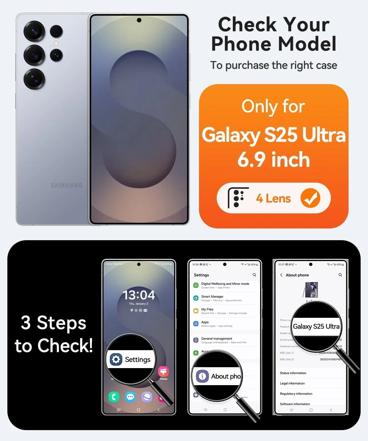 قاب گوشی سامسونگ گلکسی S25 Ultra با حلقه نگهدارنده چرخان 360 درجه، پشتیبانی از پایه نگهدارنده مغناطیسی خودرو، روکش طلایی براق، باریک و نرم TPU ضد خش مناسب برای بانوان و دختران (مشکی، S25 Ultra) قاب گوشی سامسونگ گلکسی S25 Ultra با حلقه نگهدارنده چرخان 360 درجه، پشتیبانی از پایه نگهدارنده مغناطیسی خودرو، روکش طلایی براق، باریک و نرم TPU ضد خش مناسب برای بانوان و دختران (مشکی، S25 Ultra)