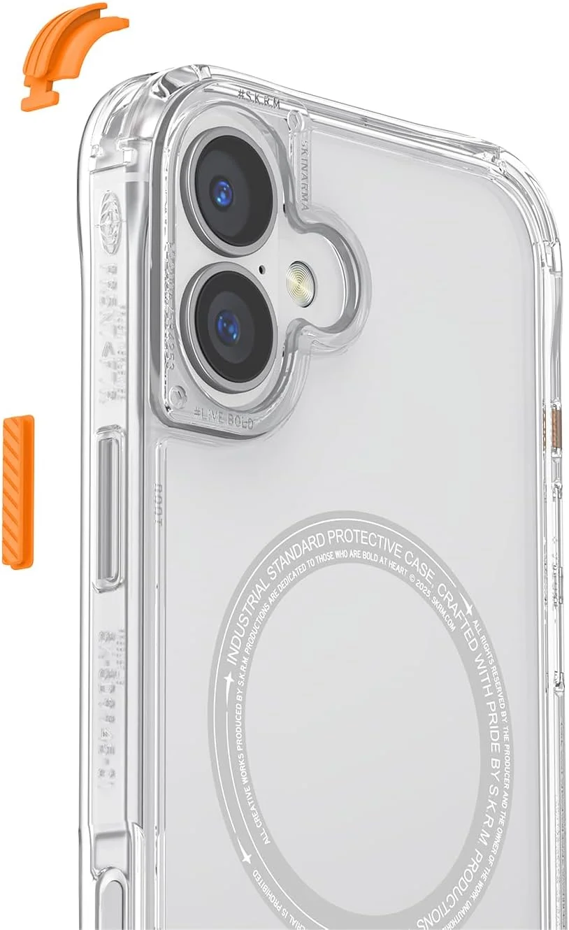 بسته لوازم جانبی Skinarma SKRM - بامپرهای سازگار با قاب آیفون 15 و آیفون 16 (نارنجی)