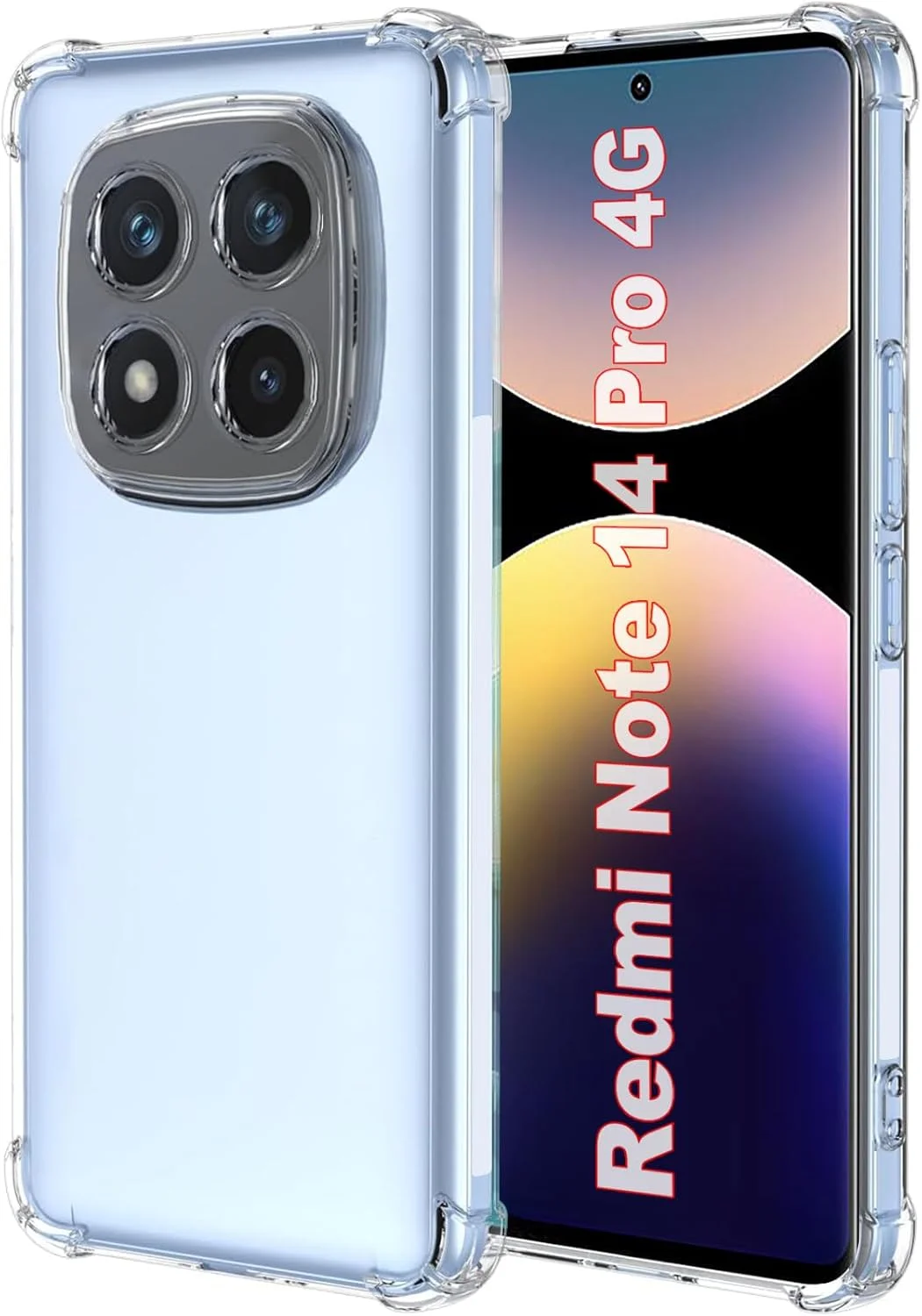 کاور محافظ ژله ای شفاف گوشی شیائومی ردمی نوت 14 پرو 4G (غیر 5G) با محافظت چهار گوشه و درجه نظامی
