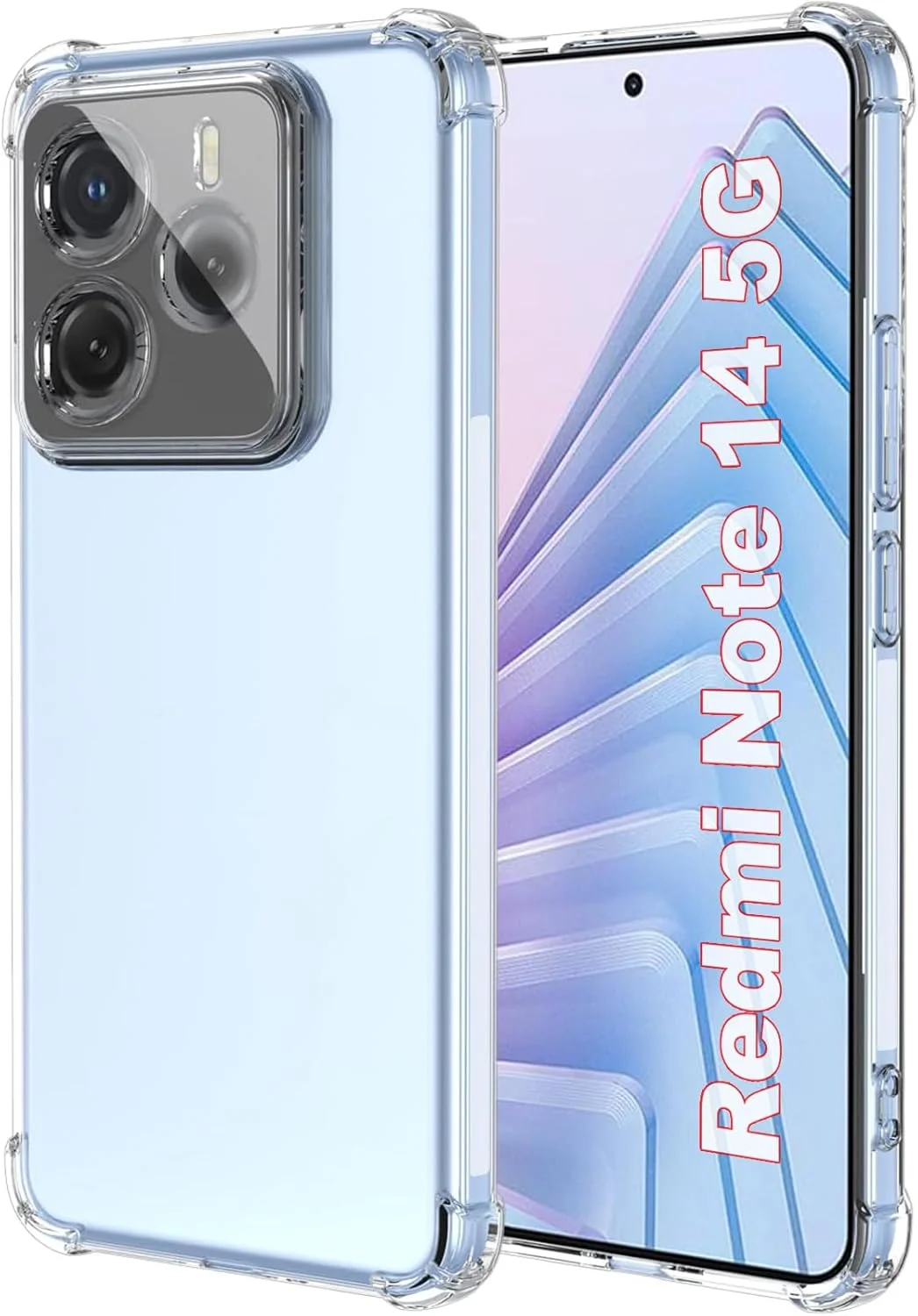 کاور محافظ ژله ای شفاف گوشی شیائومی ردمی نوت 14 5G، محافظت چهار گوشه، ضد ضربه