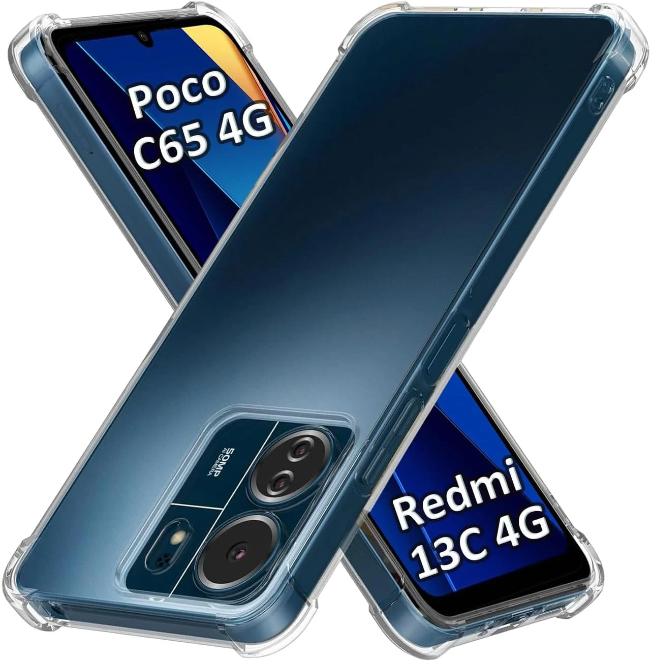 کاور محافظ شفاف TPU چهار گوشه برای گوشی شیائومی ردمی 13C / پوکو C65