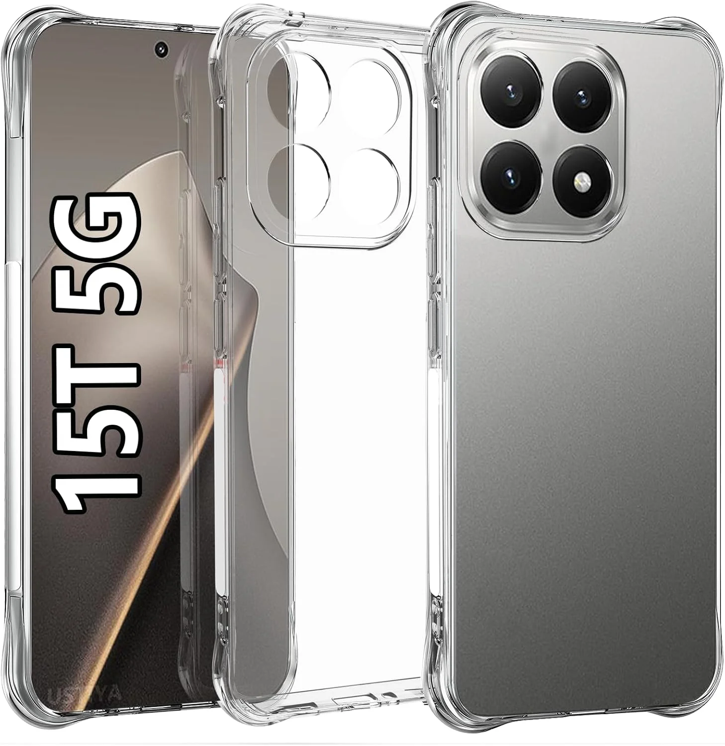 کاور محافظ ژله ای شفاف گوشی شیائومی 15T 5G، محافظت چهار گوشه، مقاوم در برابر ضربه