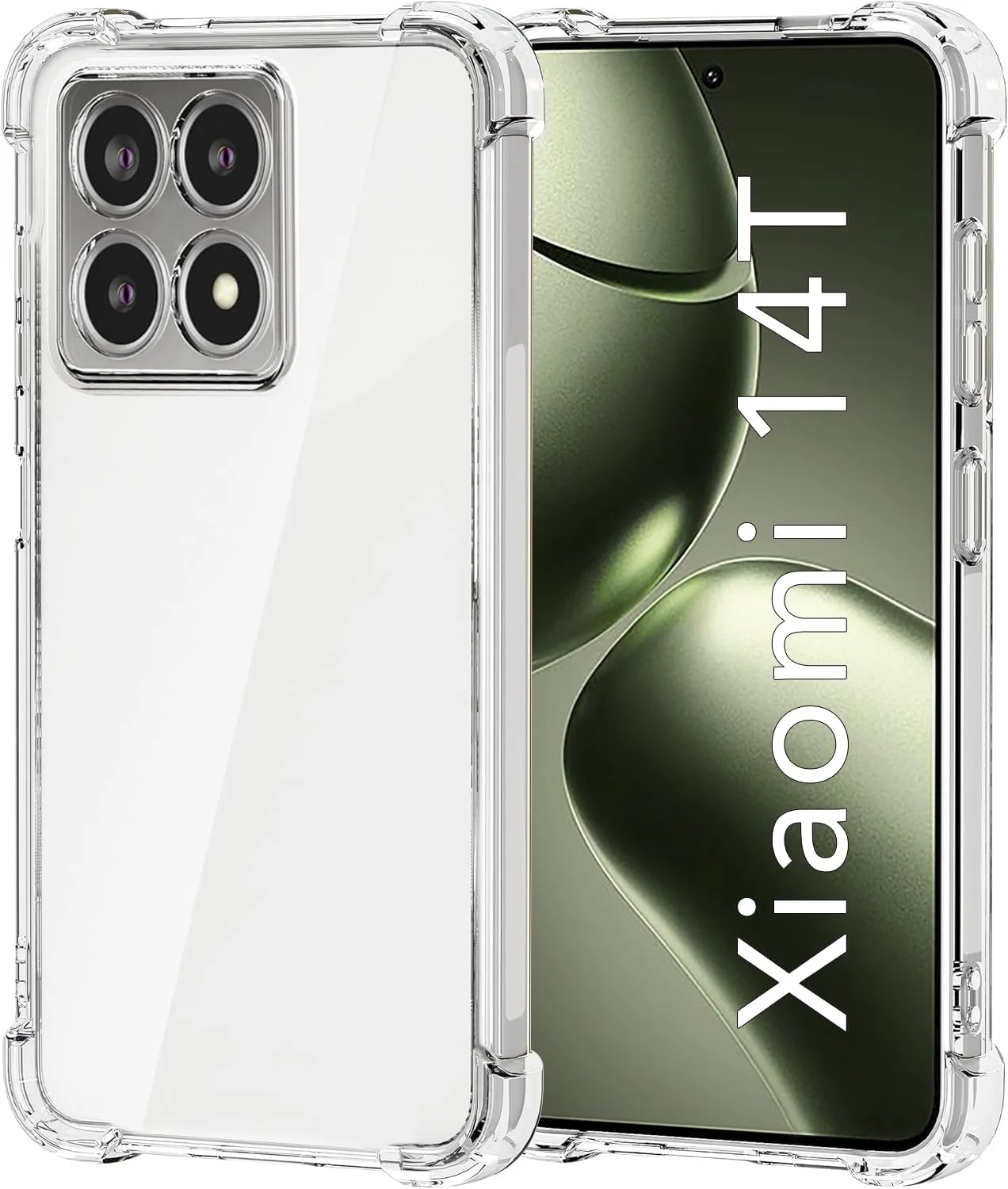 کاور محافظ گوشی شیائومی 14T 5G، TPU شفاف، محافظت چهار گوشه، مقاوم در برابر ضربه، نرم و شفاف