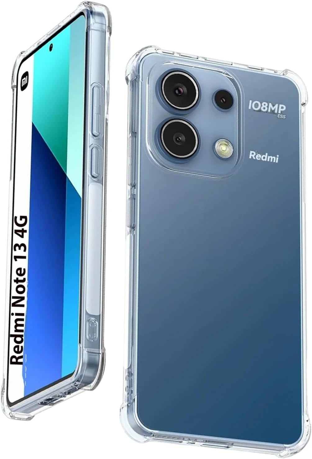 کاور محافظ گوشی ردمی نوت 13 4G با صفحه نمایش 6.67 اینچ، جنس TPU شفاف و محافظت چهار گوشه، مدل نرم و شفاف