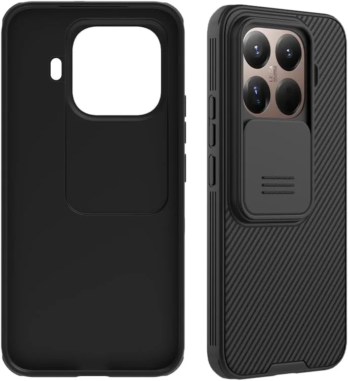 قاب محافظ گوشی شیائومی 15 تی پرو با پوشش کشویی دوربین، محافظت ارتقا یافته لنز دوربین، ضد ضربه، ضد روغن و ضد عرق (مشکی)