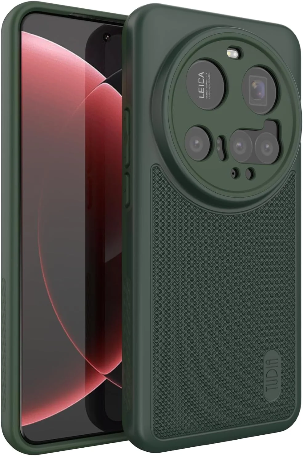 کاور محافظ دوگانه TUDIA مدل DualShield Grip طراحی شده برای گوشی شیائومی 15 Ultra 5G (سال 2025)، [MergeGrip] با لایه دوگانه مقاوم در برابر ضربه، باریک، بادوام و محافظ سنگین (سبز کاجی، پایه)