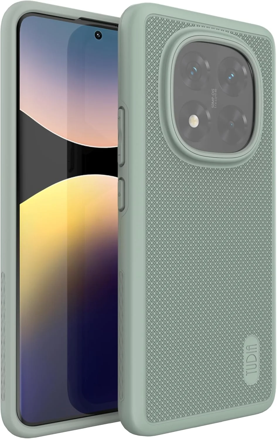 کاور محافظ دو لایه TUDIA DualShield Grip مناسب برای گوشی شیائومی Redmi Note 14 Pro Plus 5G (سال 2025)، [MergeGrip] مقاوم در برابر ضربه، باریک، بادوام و سنگین (زنبق سبز، پایه)