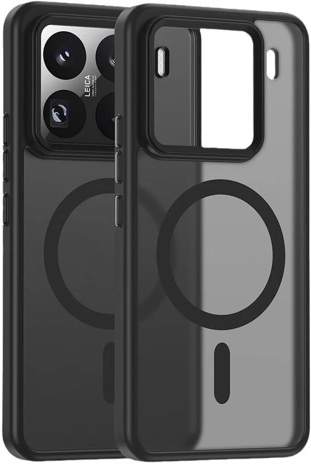 قاب محافظ گوشی شیائومی Mi 15T Pro، کاور پشتی سخت PC مناسب برای MagSafe با ضربه گیر TPU نرم در گوشه‌ها و محافظت ضد ضربه (مشکی)