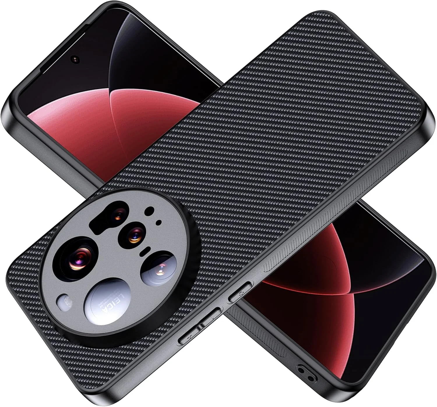 قاب محافظ گوشی شیائومی 15 اولترا، کیفیت بالا، ساخته شده از فیبر کربن PC، مقاوم در برابر خراش، ضد لغزش - مشکی