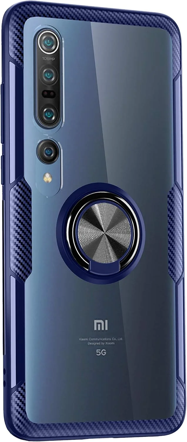 کاور شفاف SORAKA به همراه حلقه نگهدارنده برای گوشی شیائومی Mi 10 5G / Mi 10 Pro 5G، کاور باریک و شفاف PC سخت به همراه صفحه فلزی برای هولدر مغناطیسی خودرو