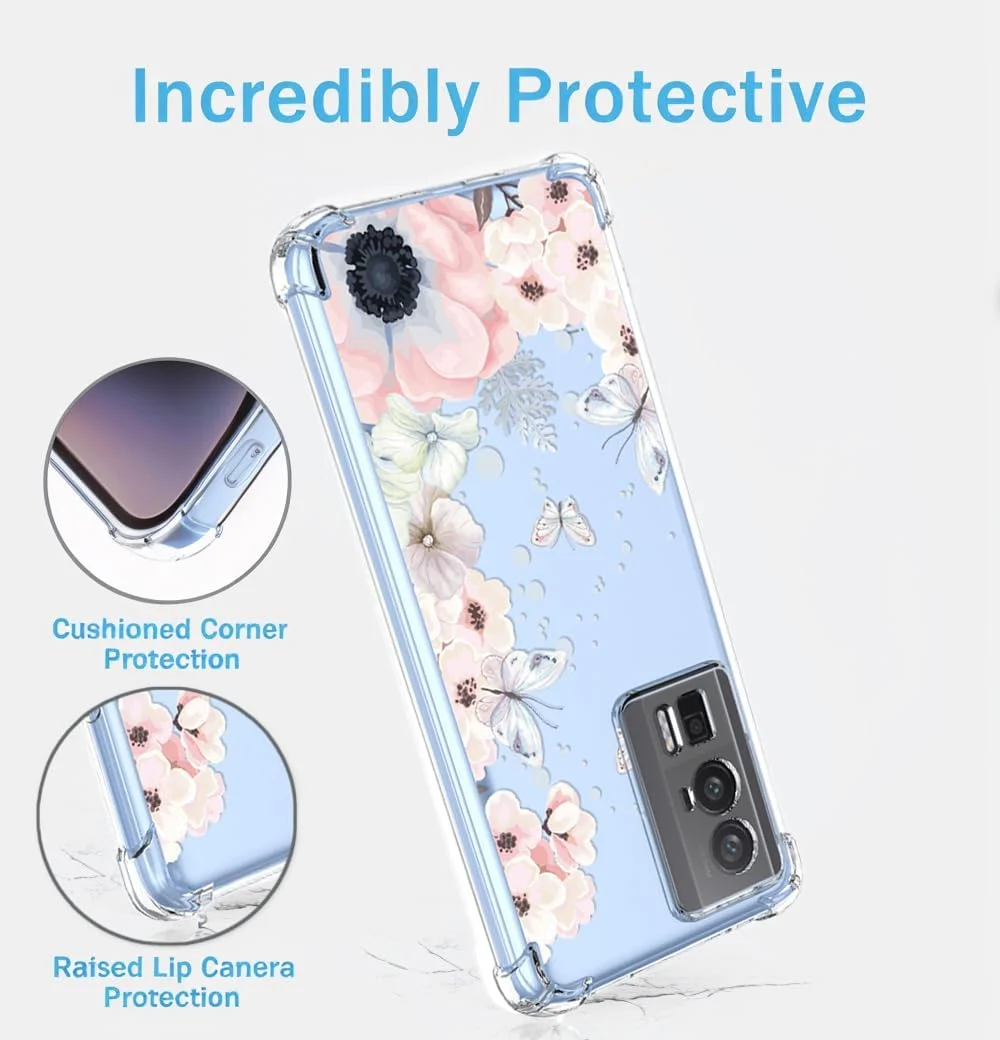 قاب گوشی شیائومی ردمی K60، ردمی 60 پرو 5G، ردمی پوکو F5 پرو با طرح گل و پروانه شفاف، محافظ ضد ضربه TPU نرم برای ردمی K60 (گل های صورتی/پروانه ها) قاب گوشی شیائومی ردمی K60، ردمی 60 پرو 5G، ردمی پوکو F5 پرو با طرح گل و پروانه شفاف، محافظ ضد ضربه TPU نرم برای ردمی K60 (گل های صورتی/پروانه ها)