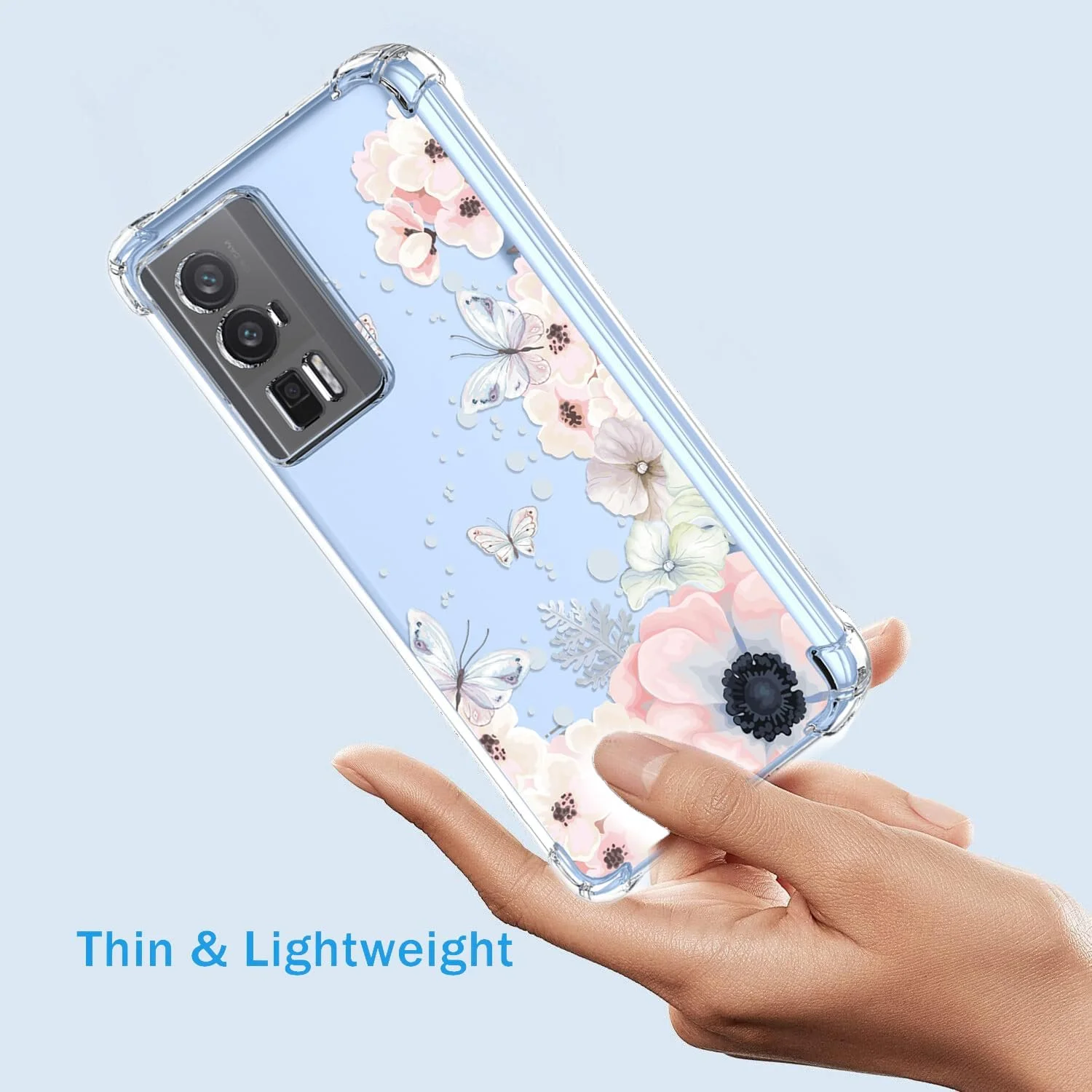قاب گوشی شیائومی ردمی K60، ردمی 60 پرو 5G، ردمی پوکو F5 پرو با طرح گل و پروانه شفاف، محافظ ضد ضربه TPU نرم برای ردمی K60 (گل های صورتی/پروانه ها) قاب گوشی شیائومی ردمی K60، ردمی 60 پرو 5G، ردمی پوکو F5 پرو با طرح گل و پروانه شفاف، محافظ ضد ضربه TPU نرم برای ردمی K60 (گل های صورتی/پروانه ها)