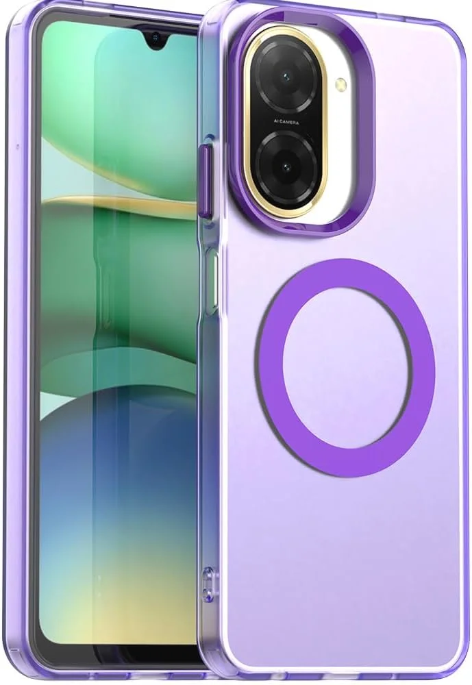 کاور محافظ گوشی ردمی A5 4G (171.7mm)، سازگار با Magsafe، کاور گوشی مغناطیسی ضد ضربه، سازگار با گوشی شیائومی پوکو C71 4G - بنفش