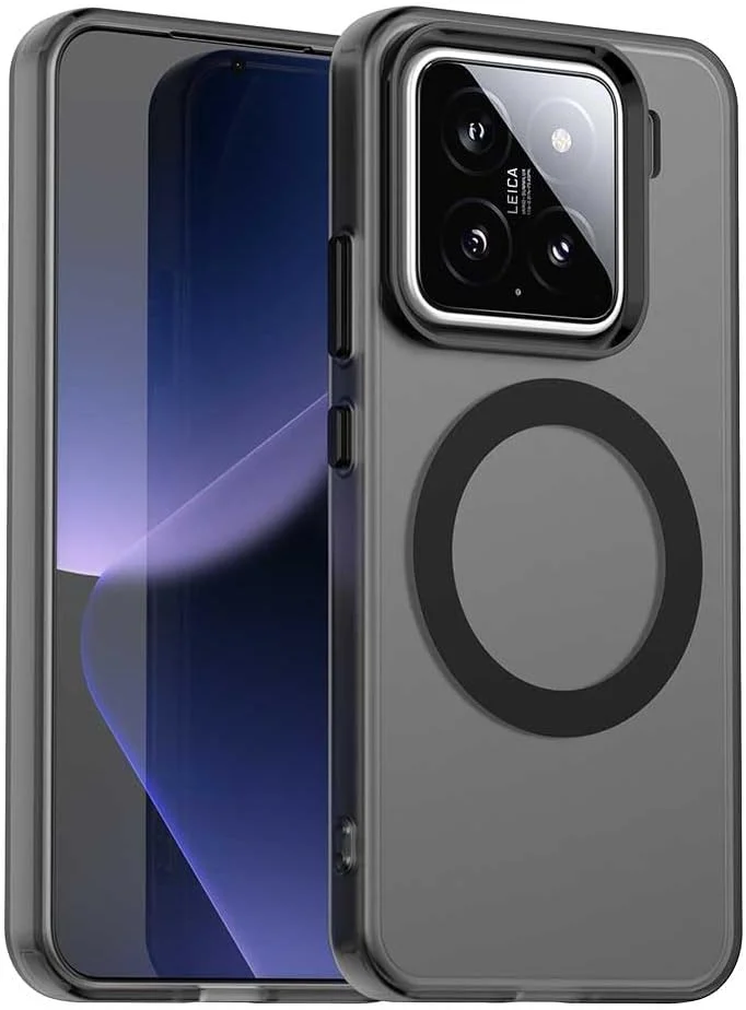 کاور محافظ سازگار با گوشی شیائومی 15 5G، پشتیبانی از شارژ بی‌سیم، کاور مغناطیسی ضد ضربه، سازگار با گوشی شیائومی 15 5G، رنگ مشکی