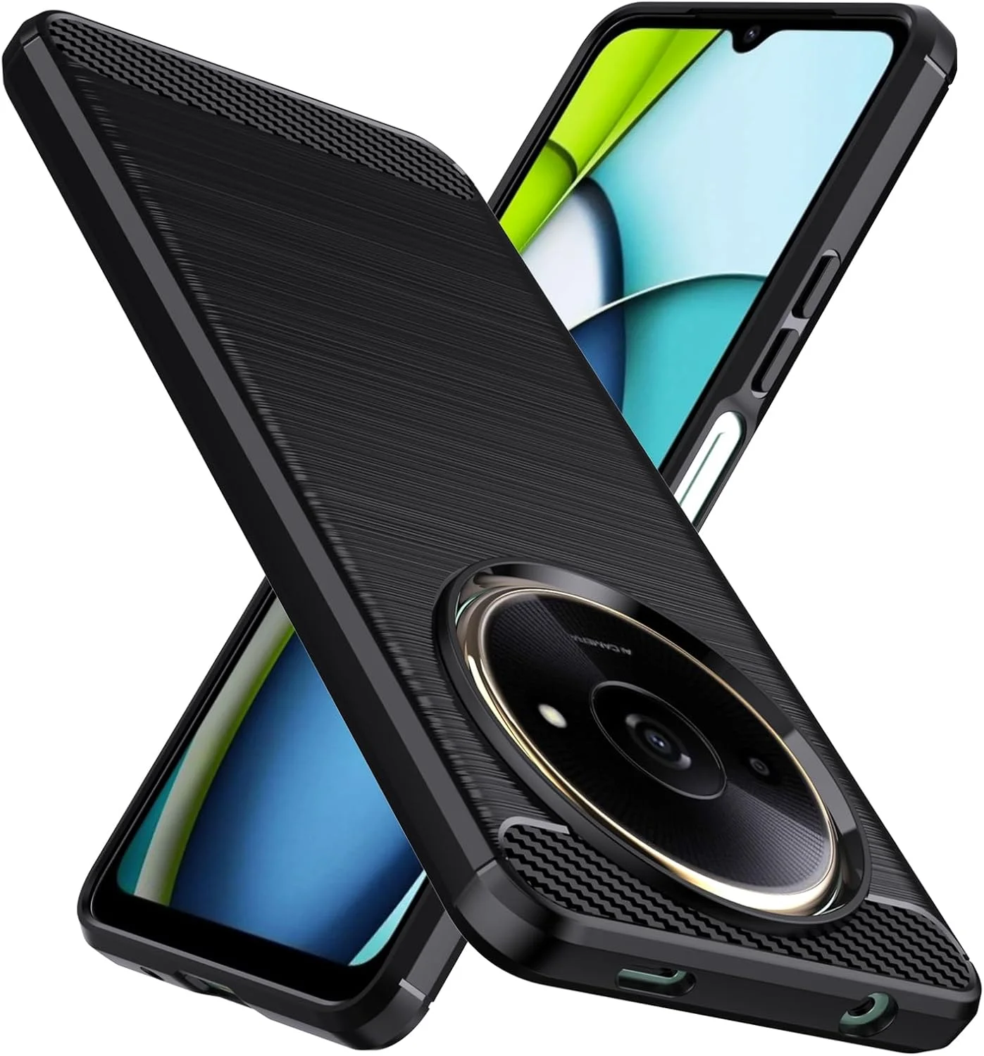 کاور محافظ گوشی شیائومی ردمی A3X/ ردمی A3، TPU انعطاف پذیر با بافت برس خورده، ضد لغزش، ضد ضربه، محافظت نظامی، کاور باریک گوشی ردمی A3X، مشکی