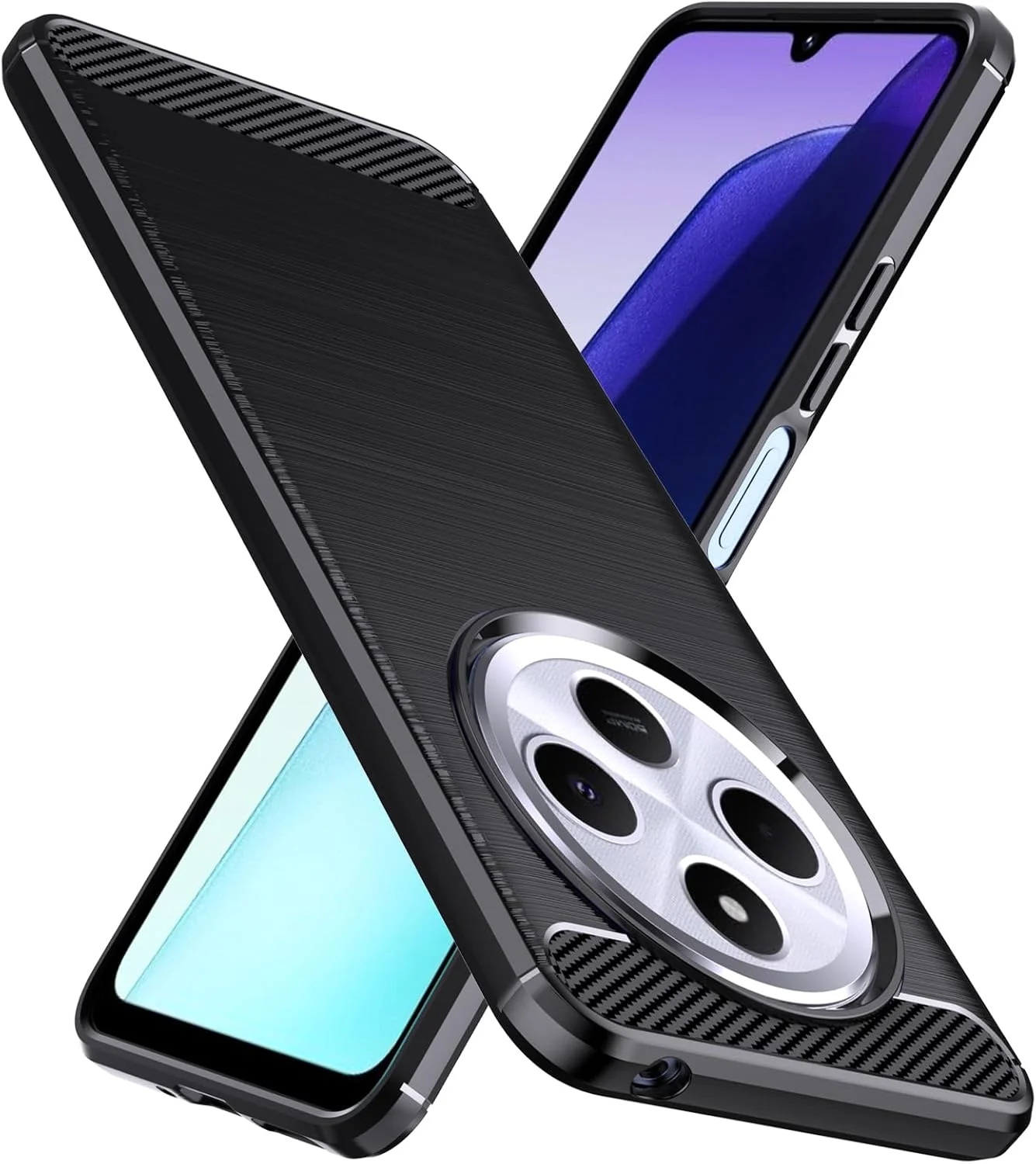 کاور محافظ گوشی شیائومی ردمی 14C/ ردمی A4/ ردمی 14 C/ پوکو C75، جنس TPU منعطف، بافت برس خورده، ضد لغزش، ضد ضربه، محافظت نظامی، کاور باریک، مشکی